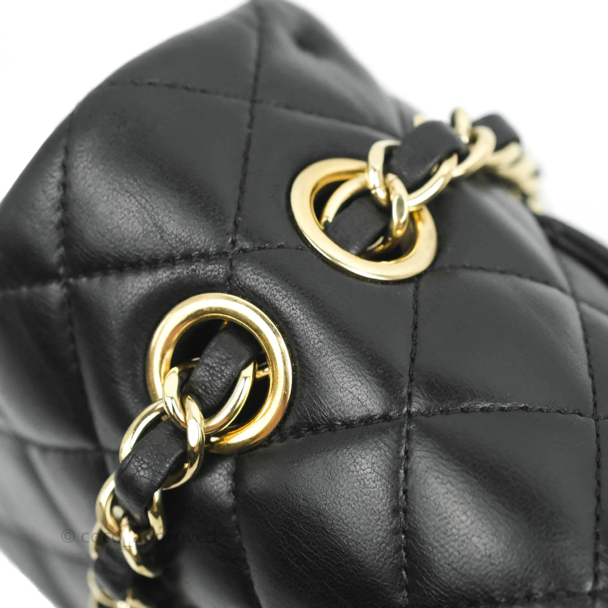 Chanel M/L Medium Flap Bag Valentine Limited Edition Black Lambskin Gold Hardware