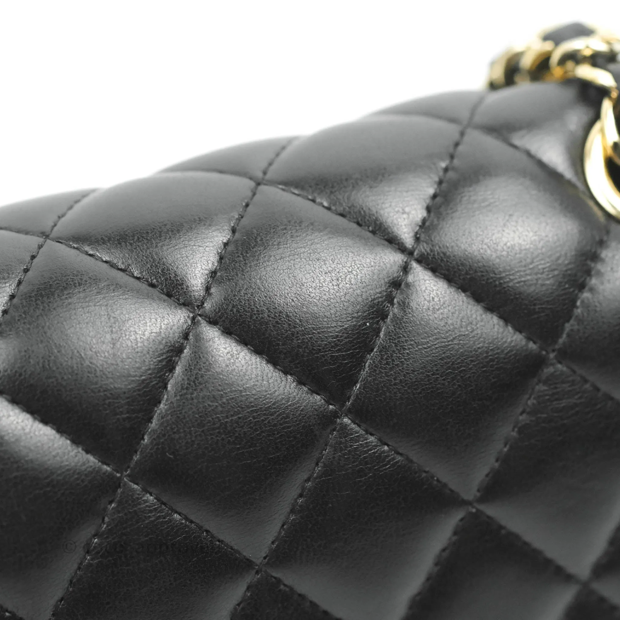 Chanel M/L Medium Flap Bag Valentine Limited Edition Black Lambskin Gold Hardware
