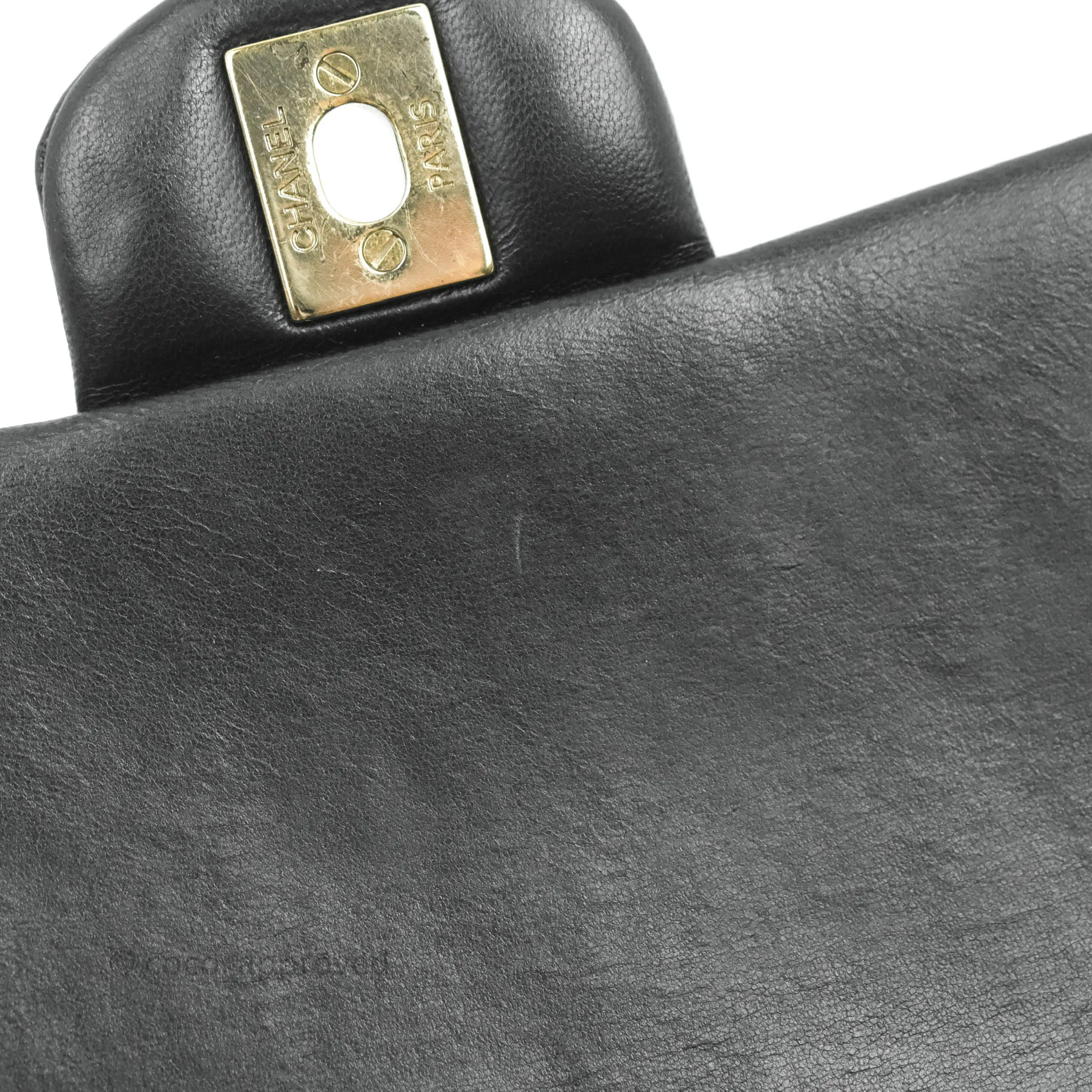 Chanel M/L Medium Flap Bag Valentine Limited Edition Black Lambskin Gold Hardware