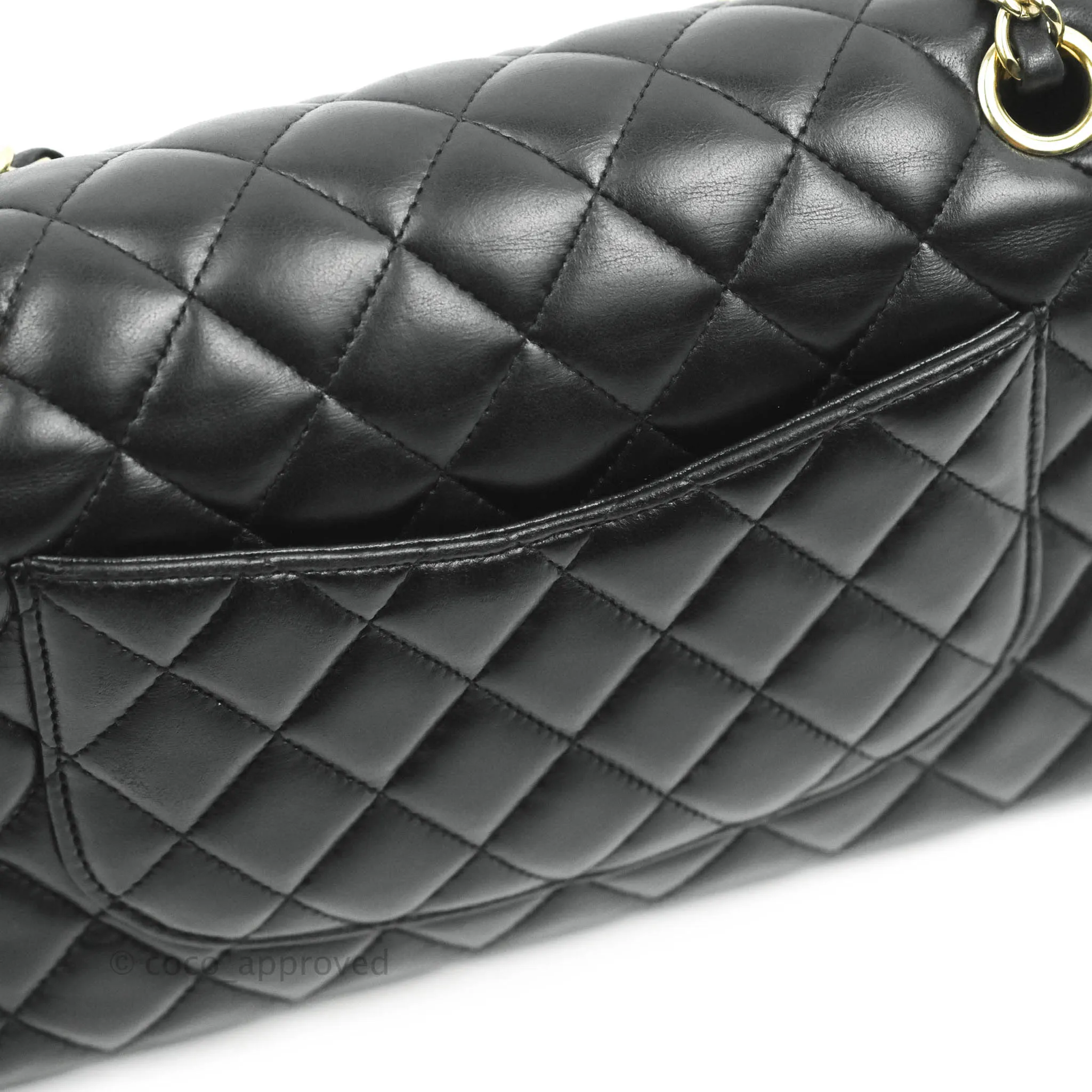 Chanel M/L Medium Flap Bag Valentine Limited Edition Black Lambskin Gold Hardware