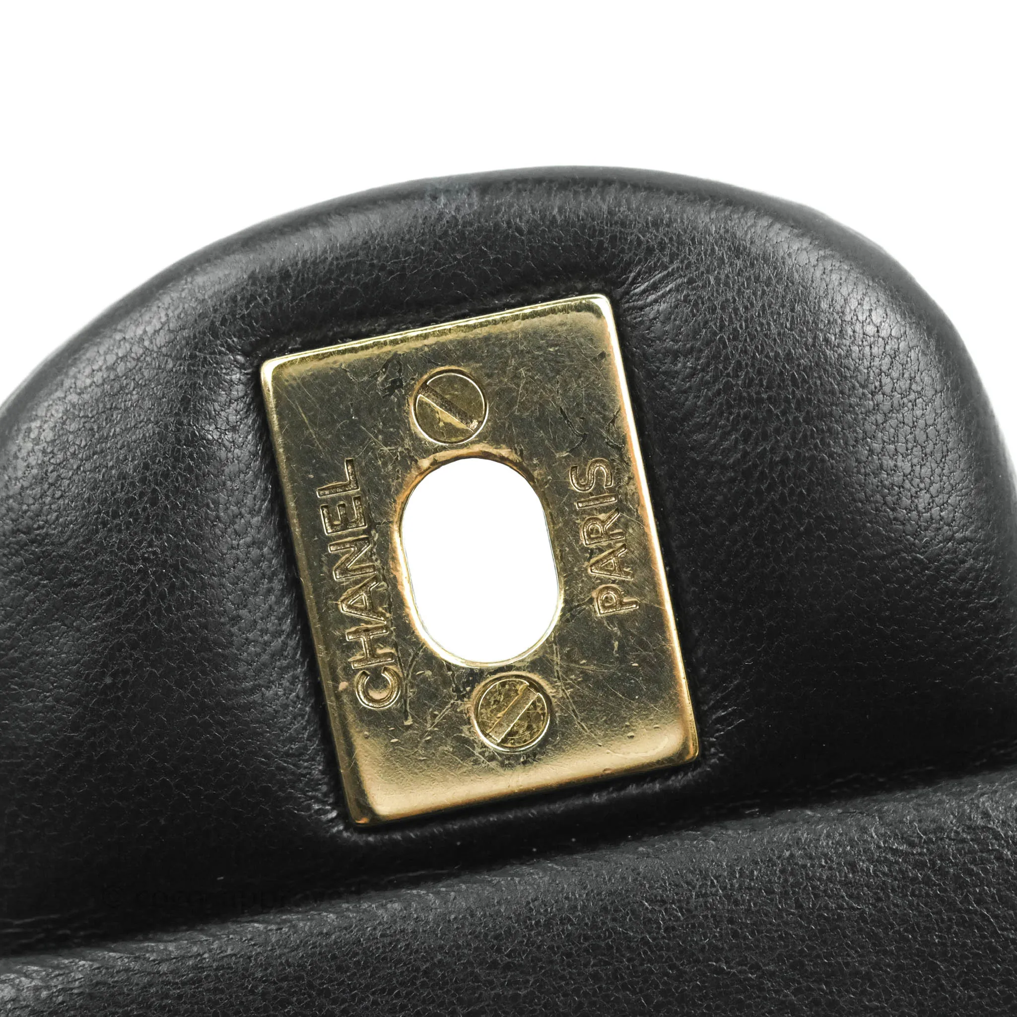 Chanel M/L Medium Flap Bag Valentine Limited Edition Black Lambskin Gold Hardware