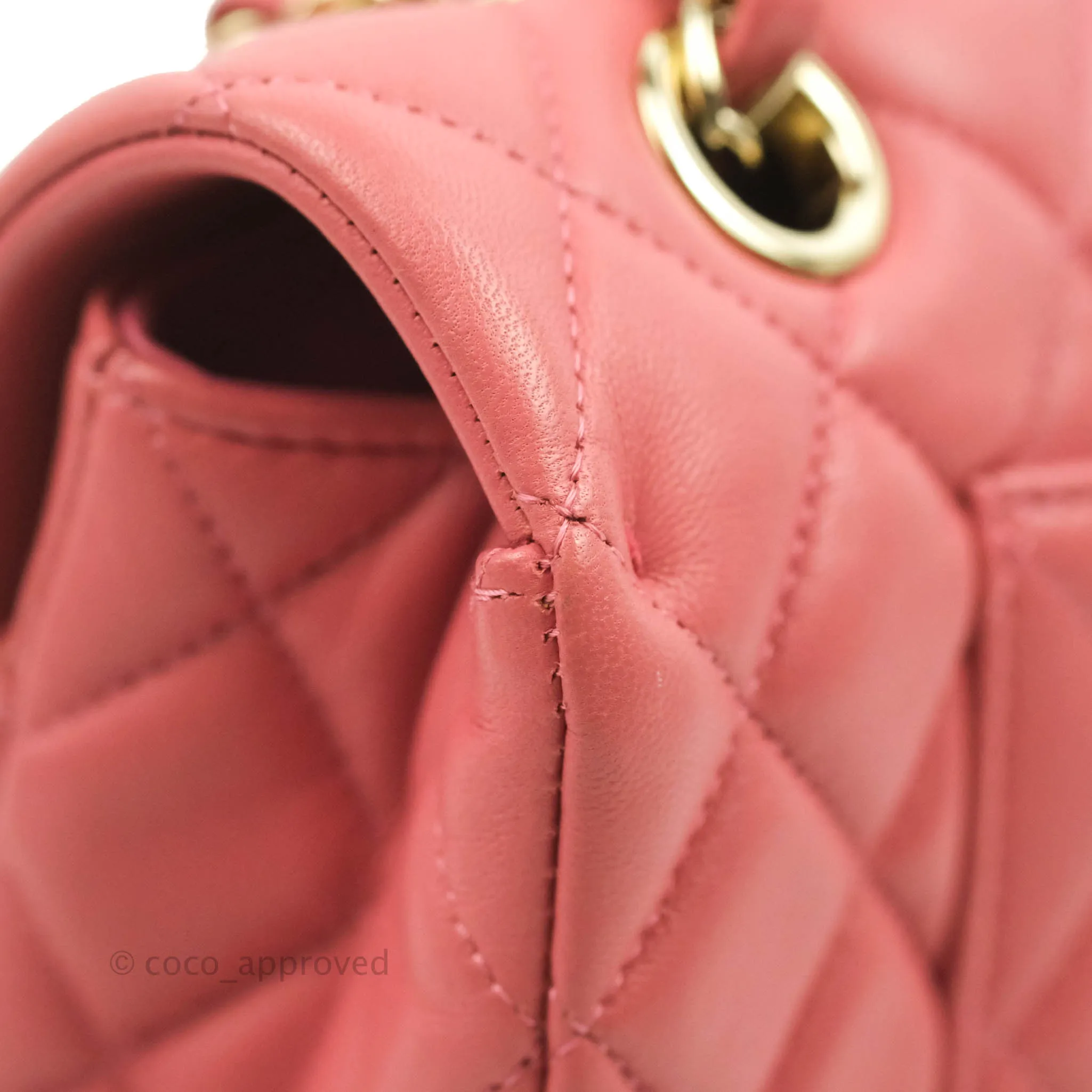 Chanel M/L Medium Flap Bag Valentine Limited Edition Pink Lambskin Gold Hardware