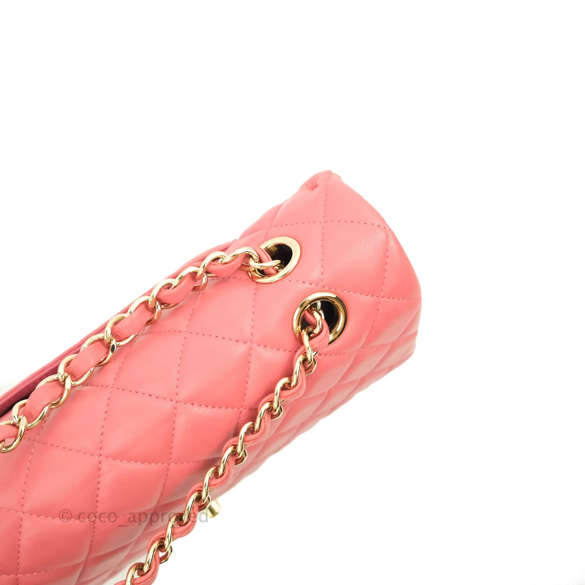 Chanel M/L Medium Flap Bag Valentine Limited Edition Pink Lambskin Gold Hardware