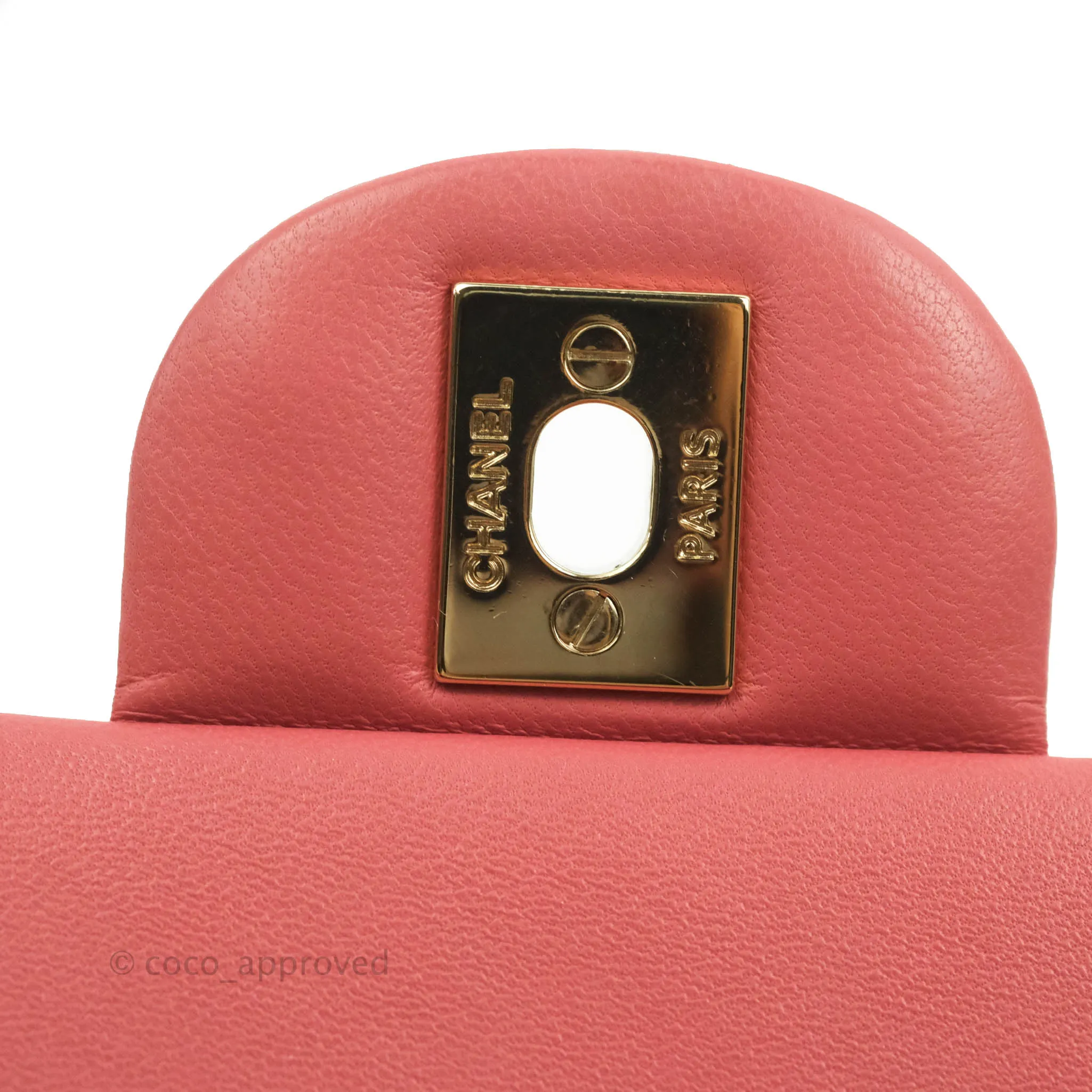 Chanel M/L Medium Flap Bag Valentine Limited Edition Pink Lambskin Gold Hardware