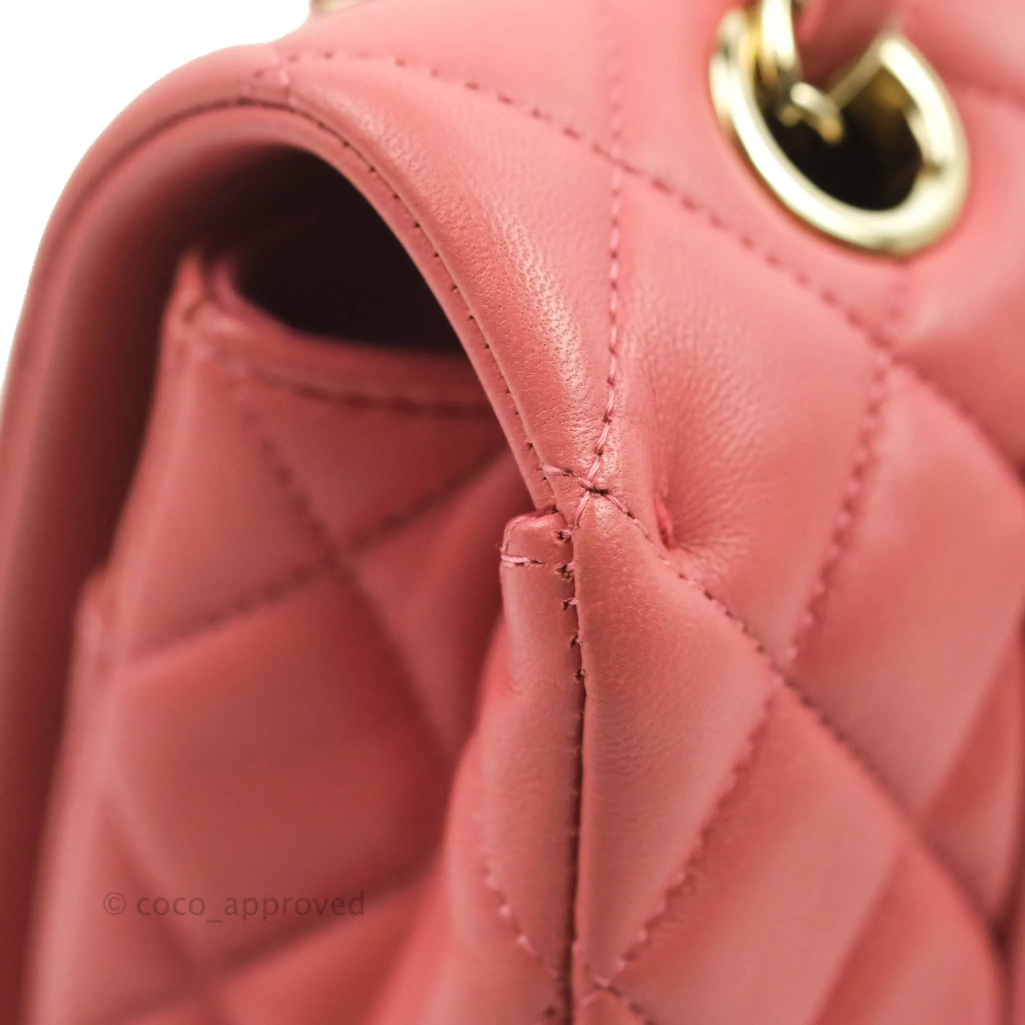 Chanel M/L Medium Flap Bag Valentine Limited Edition Pink Lambskin Gold Hardware