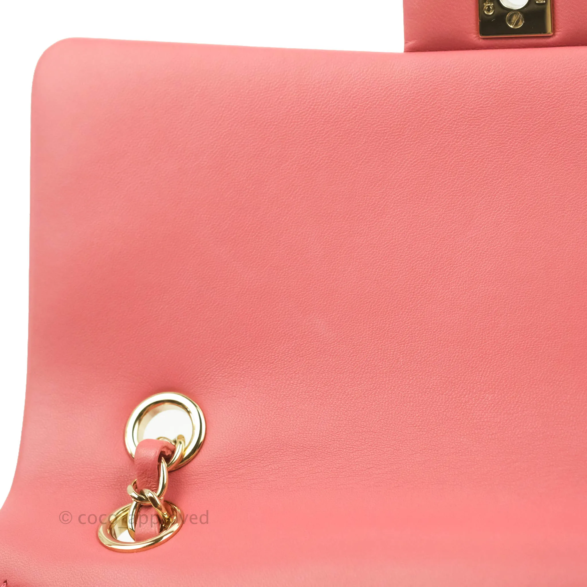 Chanel M/L Medium Flap Bag Valentine Limited Edition Pink Lambskin Gold Hardware