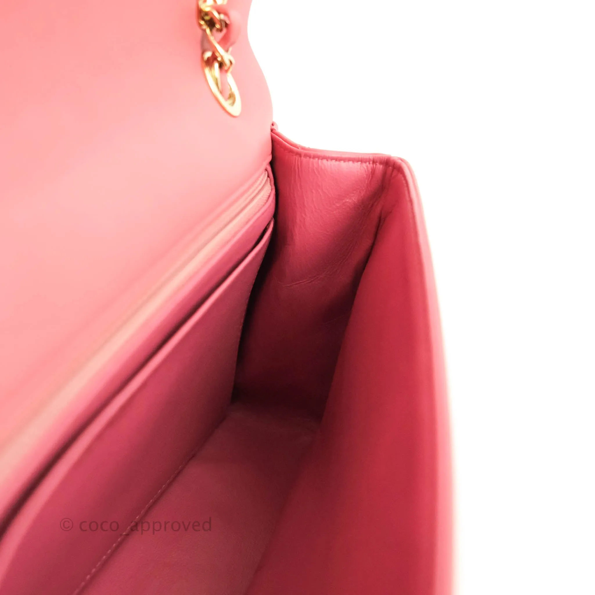 Chanel M/L Medium Flap Bag Valentine Limited Edition Pink Lambskin Gold Hardware