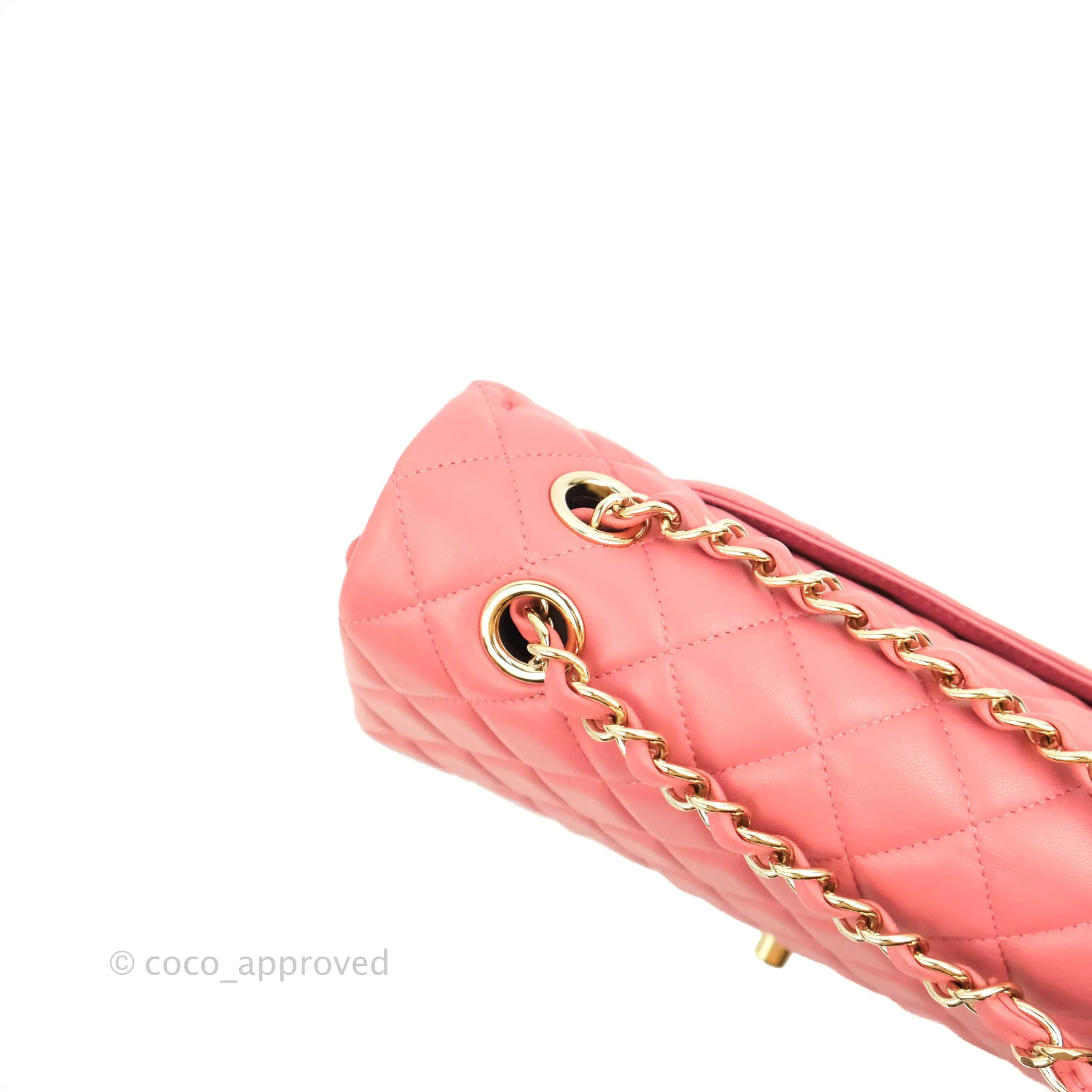 Chanel M/L Medium Flap Bag Valentine Limited Edition Pink Lambskin Gold Hardware