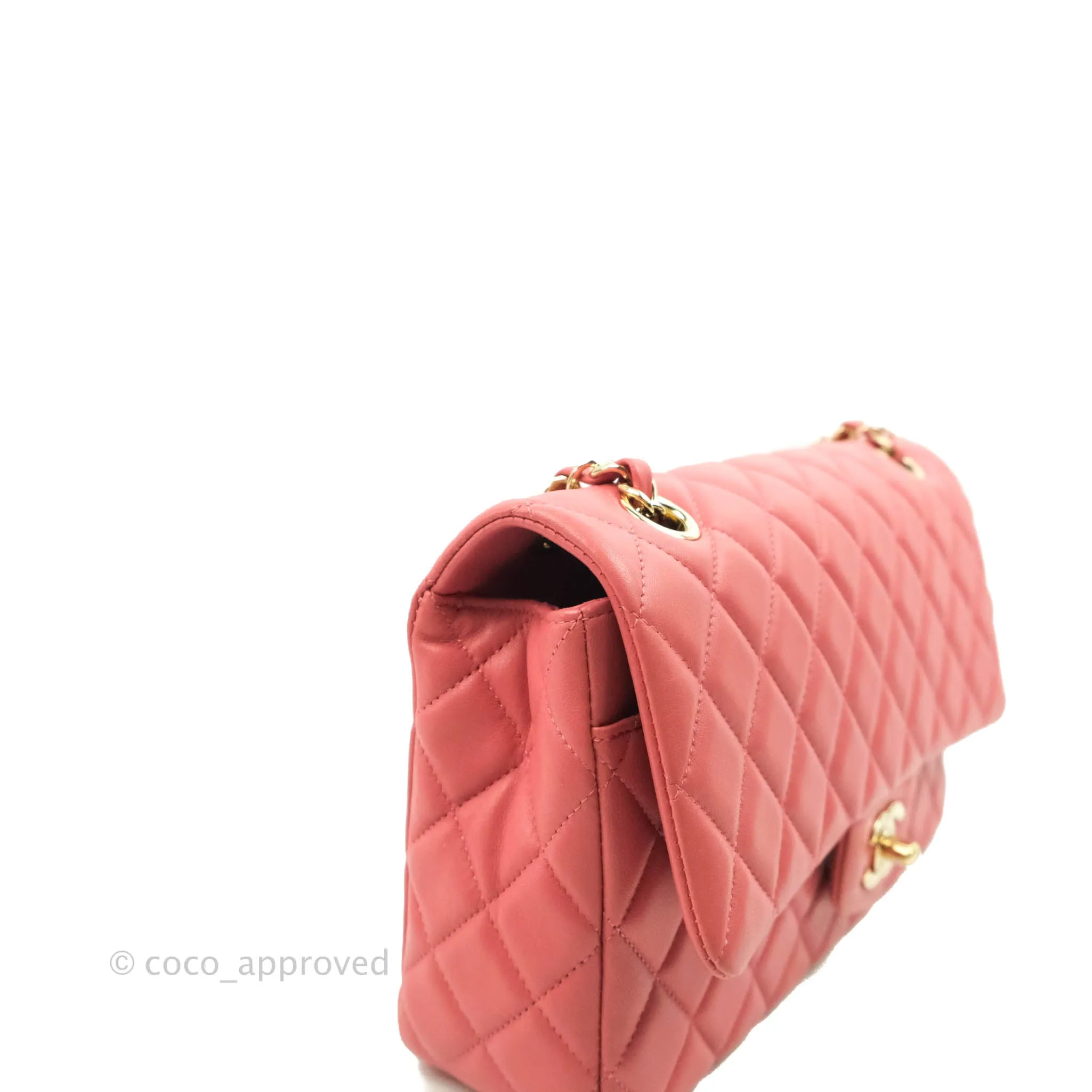 Chanel M/L Medium Flap Bag Valentine Limited Edition Pink Lambskin Gold Hardware