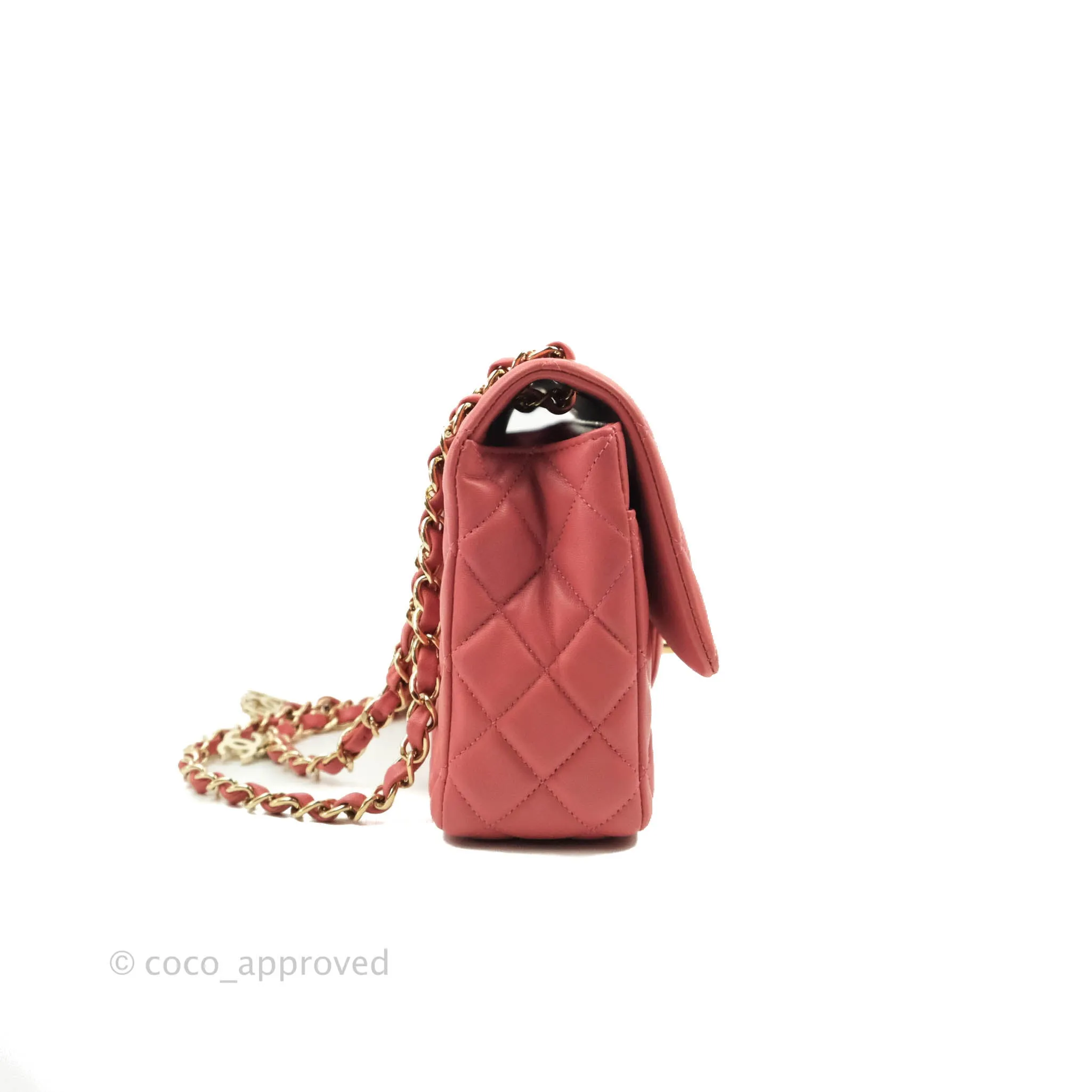 Chanel M/L Medium Flap Bag Valentine Limited Edition Pink Lambskin Gold Hardware