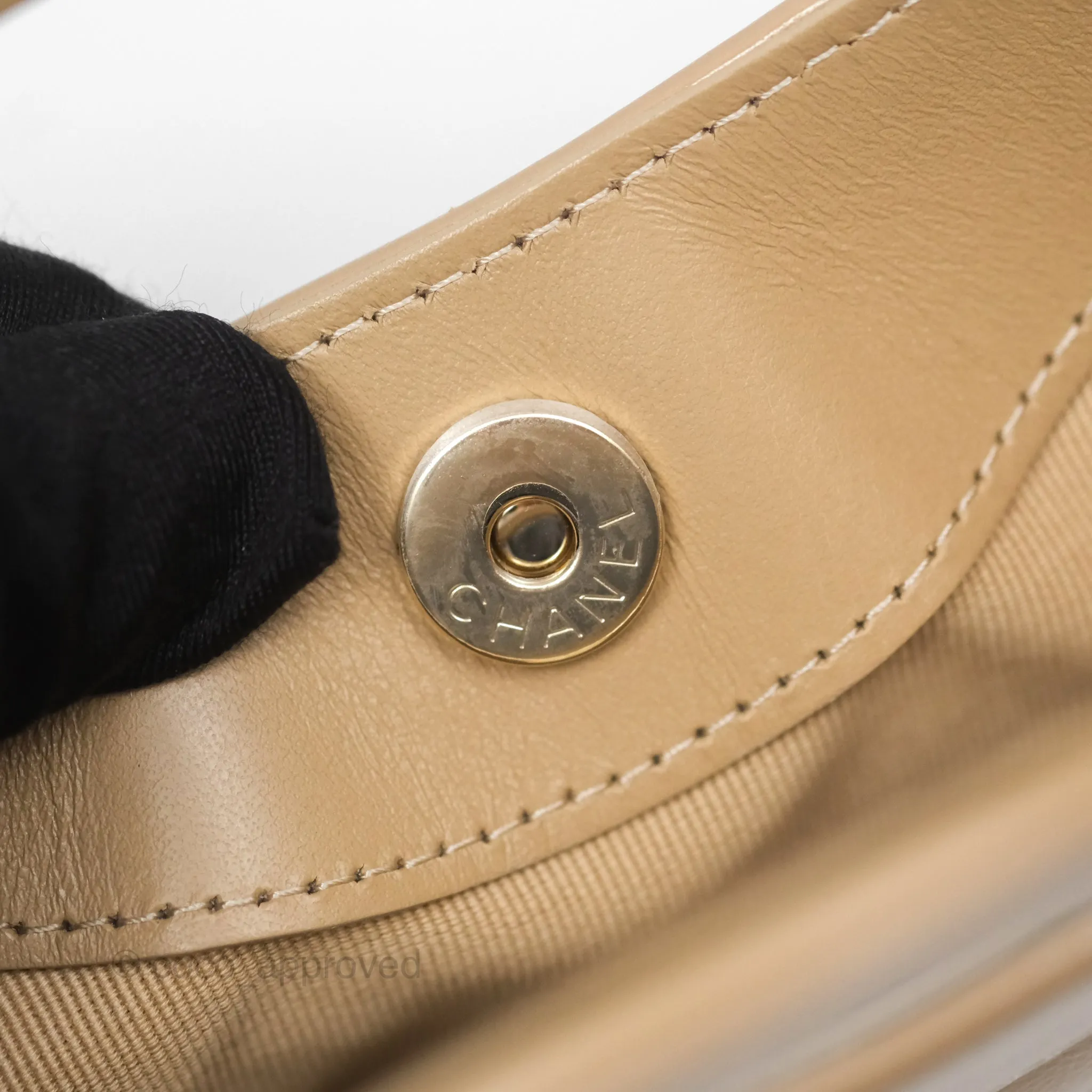 Chanel Nano 31 Beige Shiny Lambskin Gold Hardware