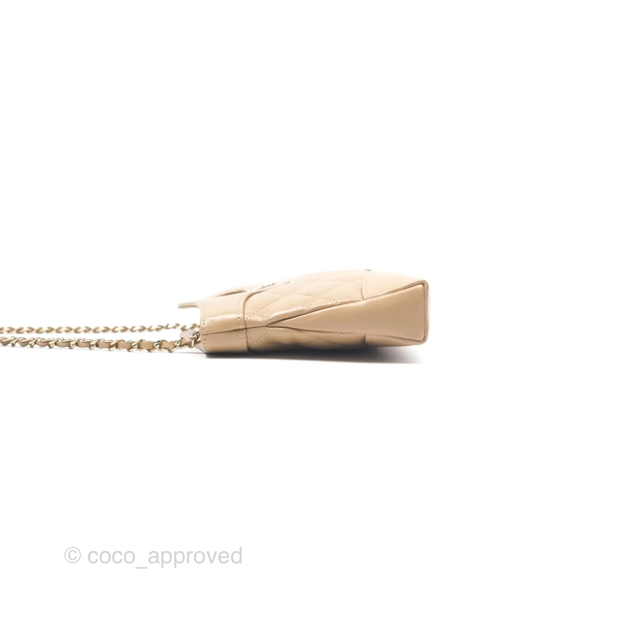 Chanel Nano 31 Beige Shiny Lambskin Gold Hardware