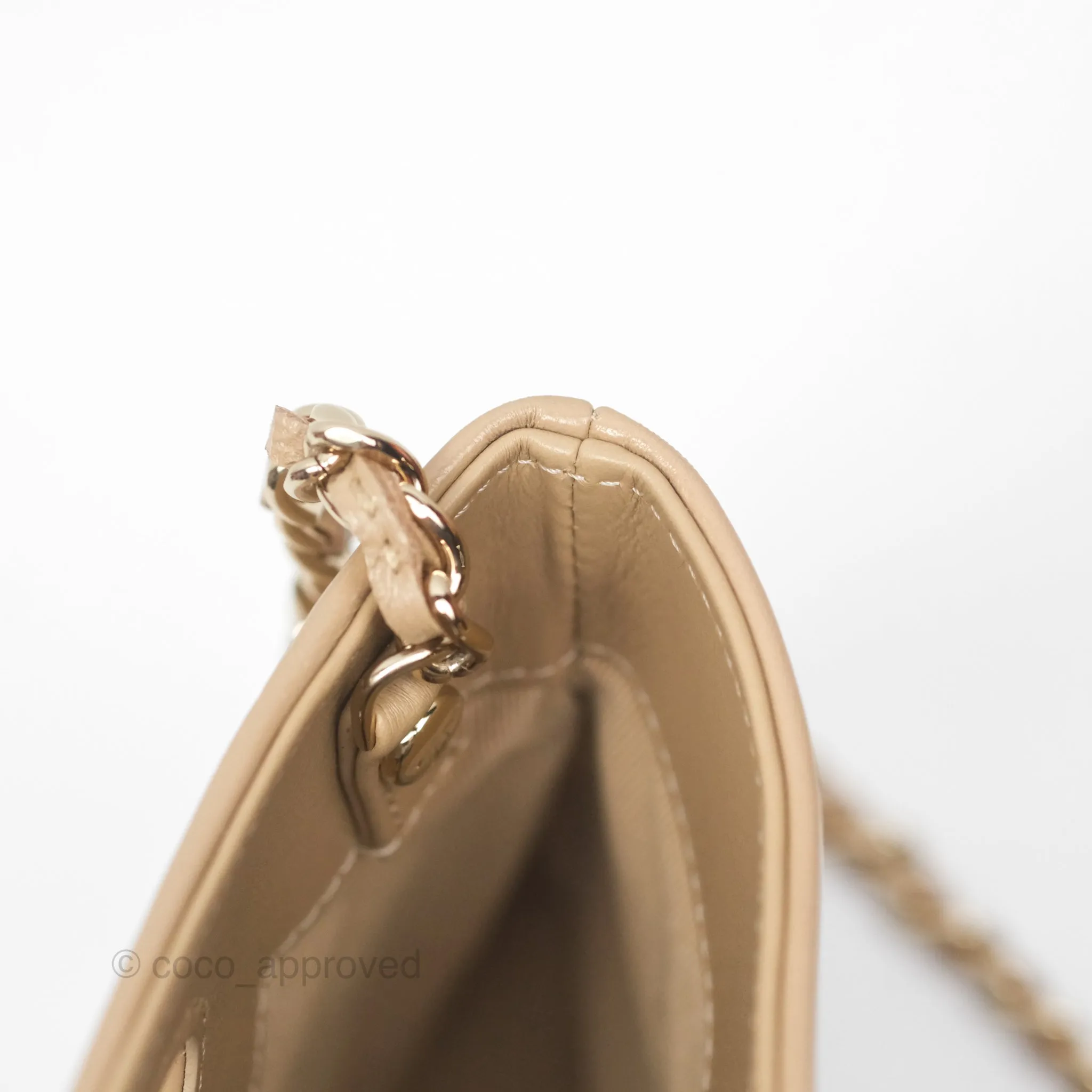 Chanel Nano 31 Beige Shiny Lambskin Gold Hardware