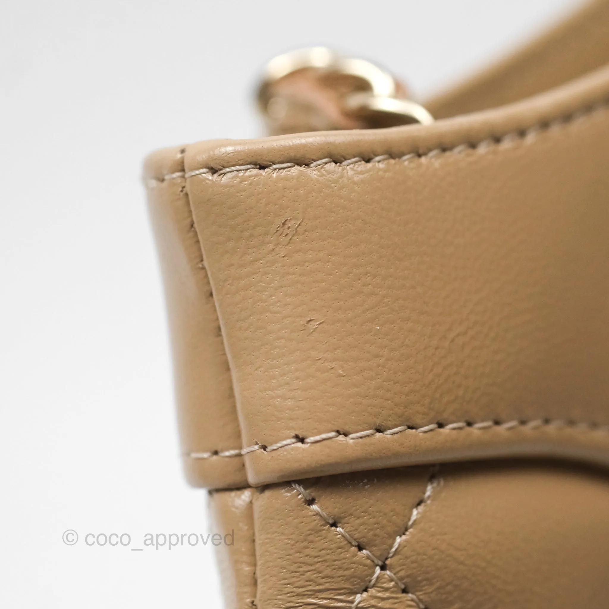 Chanel Nano 31 Beige Shiny Lambskin Gold Hardware