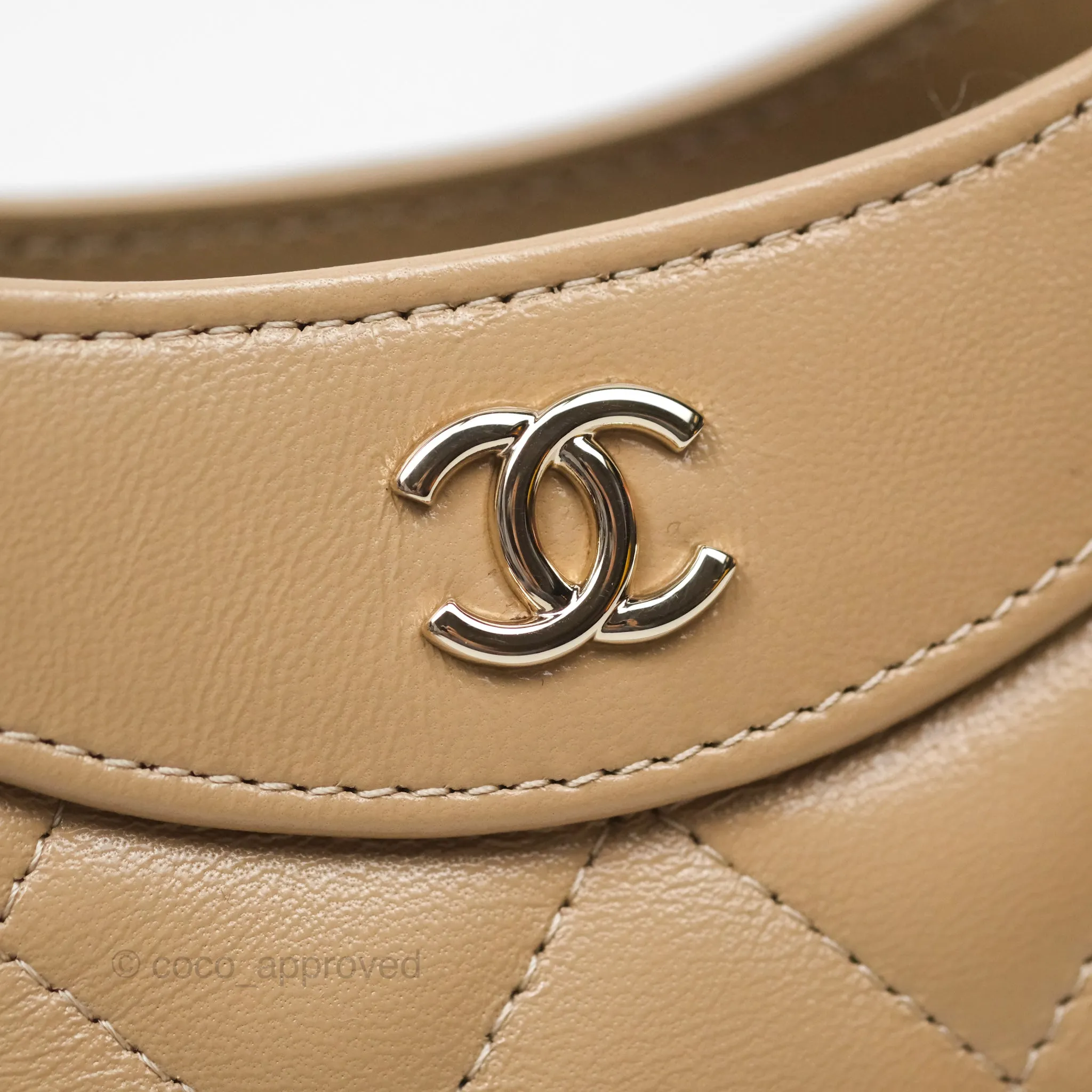 Chanel Nano 31 Beige Shiny Lambskin Gold Hardware