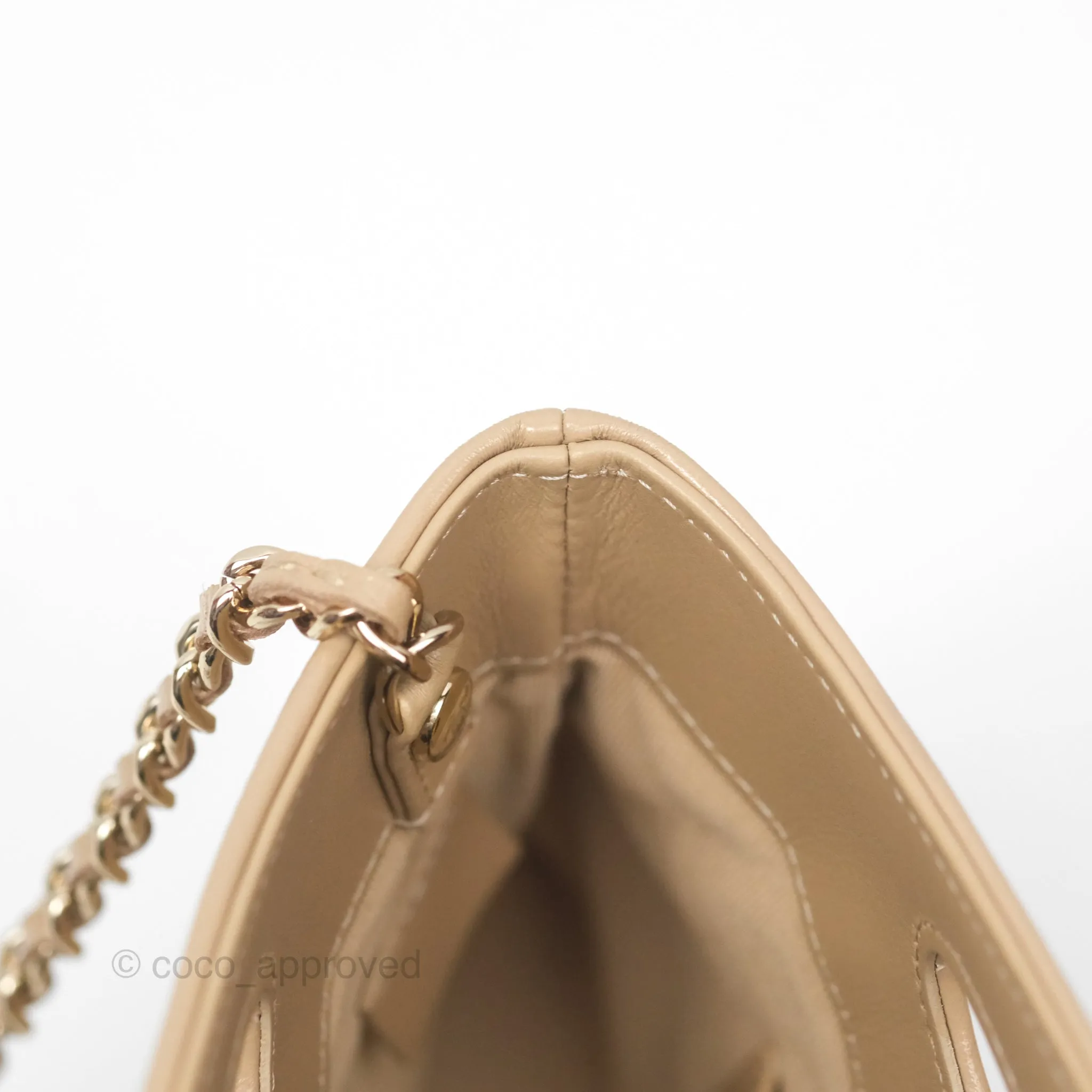 Chanel Nano 31 Beige Shiny Lambskin Gold Hardware