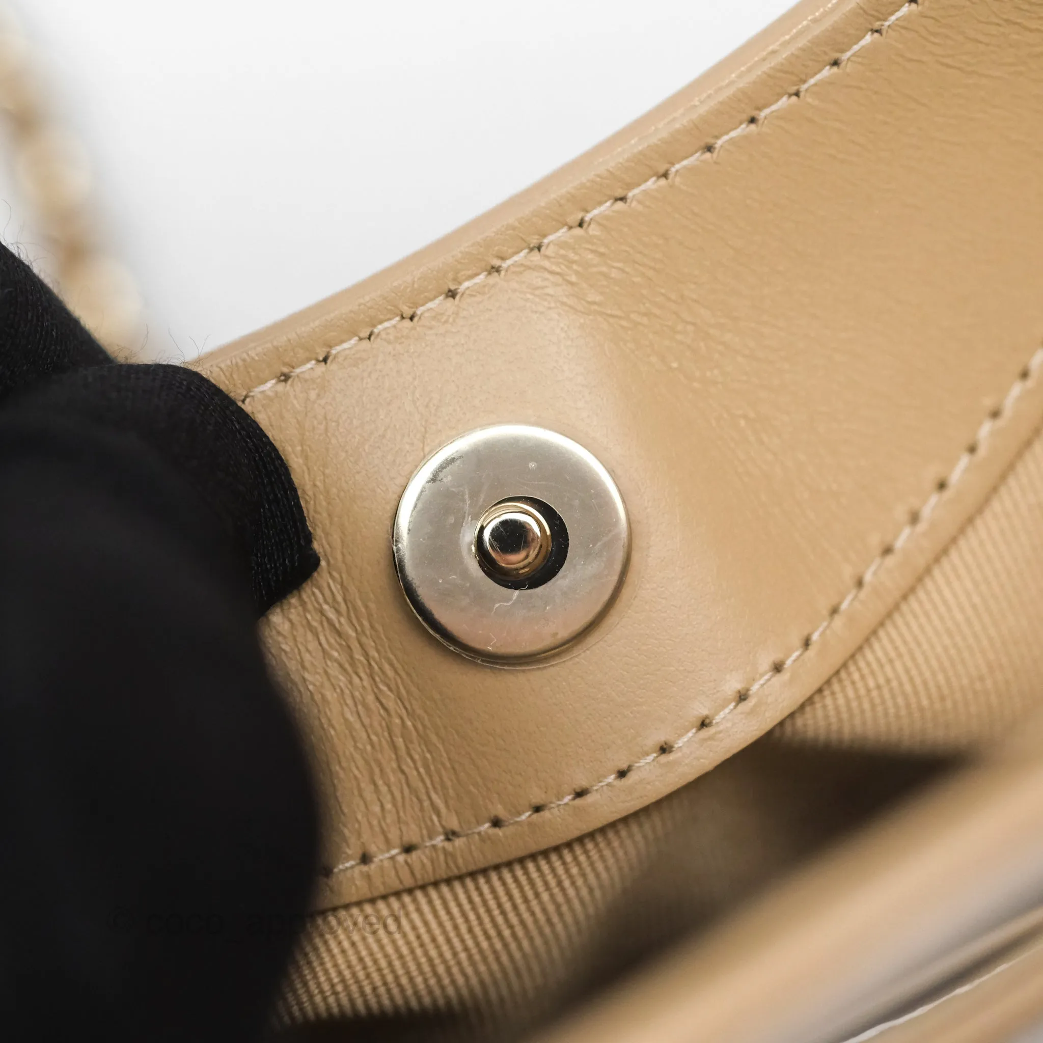 Chanel Nano 31 Beige Shiny Lambskin Gold Hardware