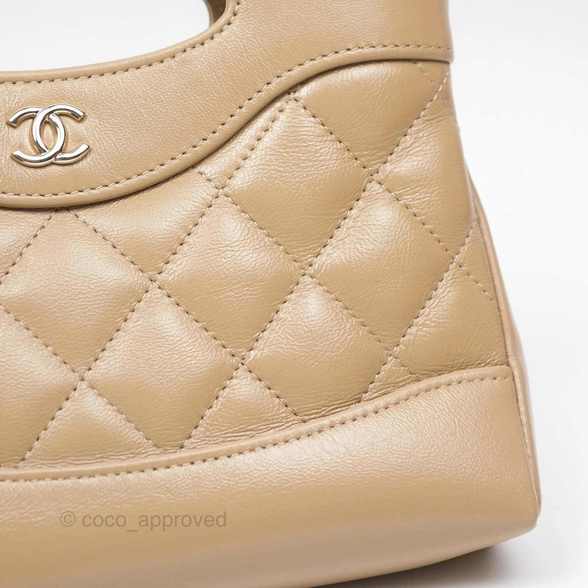 Chanel Nano 31 Beige Shiny Lambskin Gold Hardware