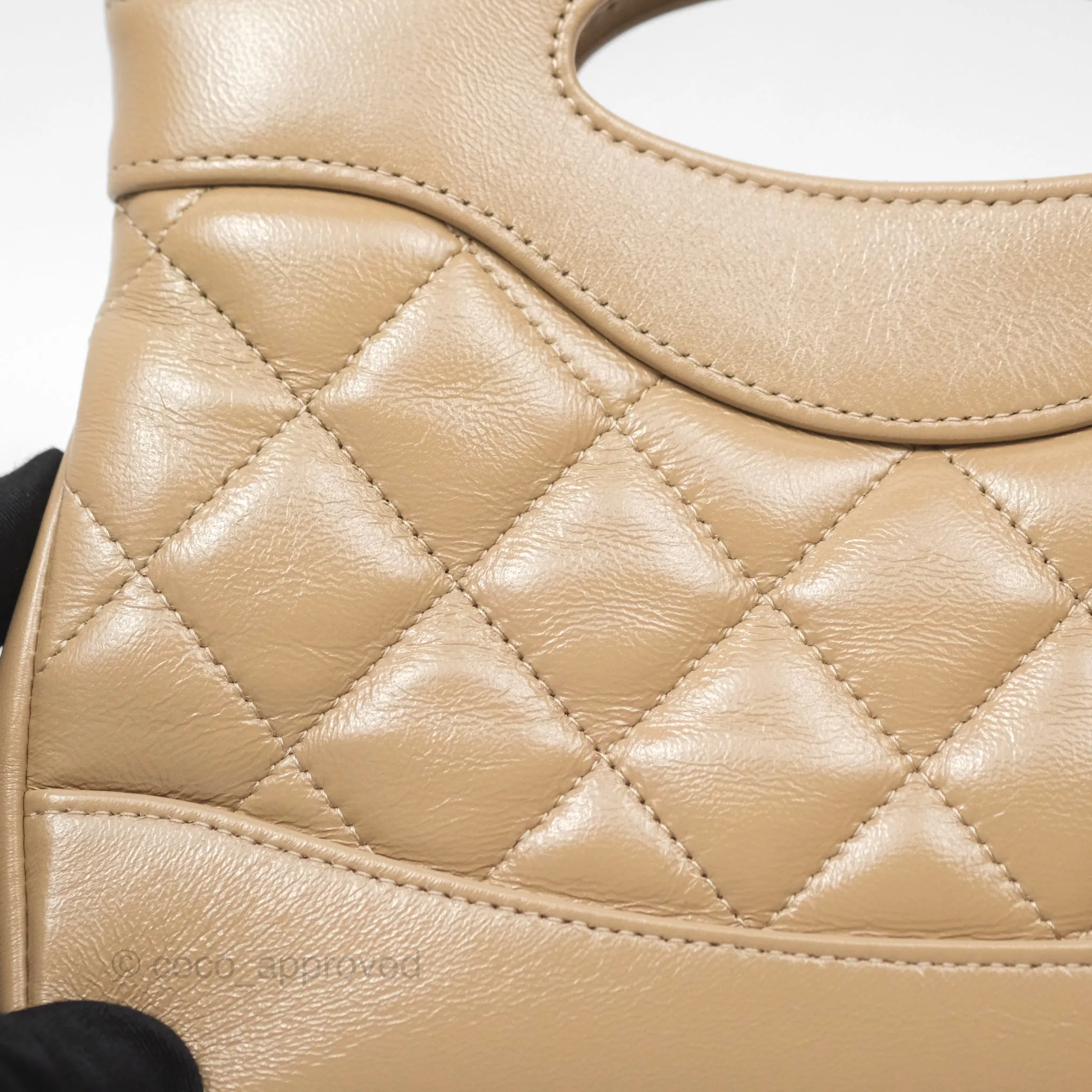 Chanel Nano 31 Beige Shiny Lambskin Gold Hardware