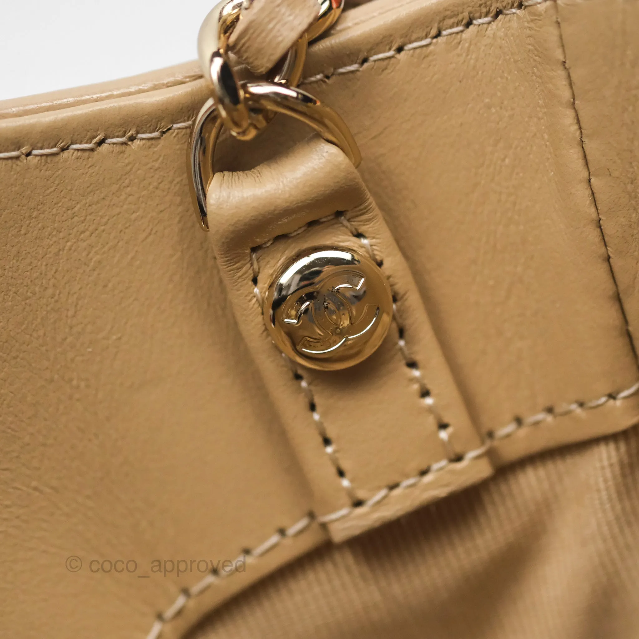 Chanel Nano 31 Beige Shiny Lambskin Gold Hardware