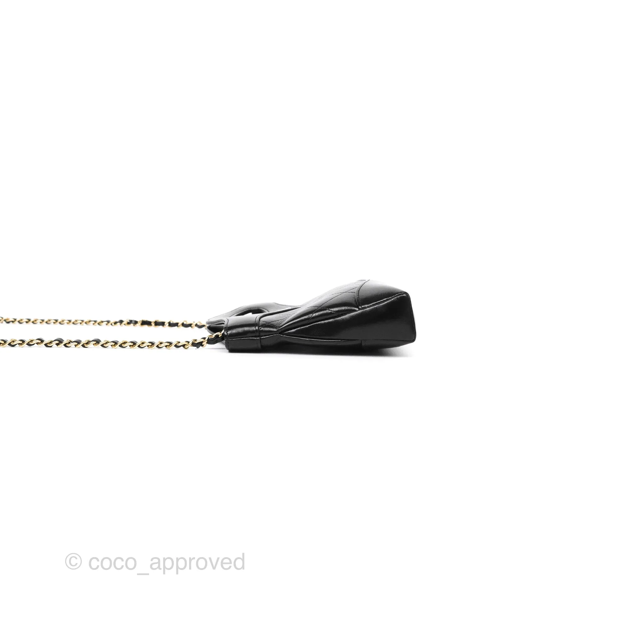 Chanel Nano 31 Black Shiny Calfskin Gold Hardware