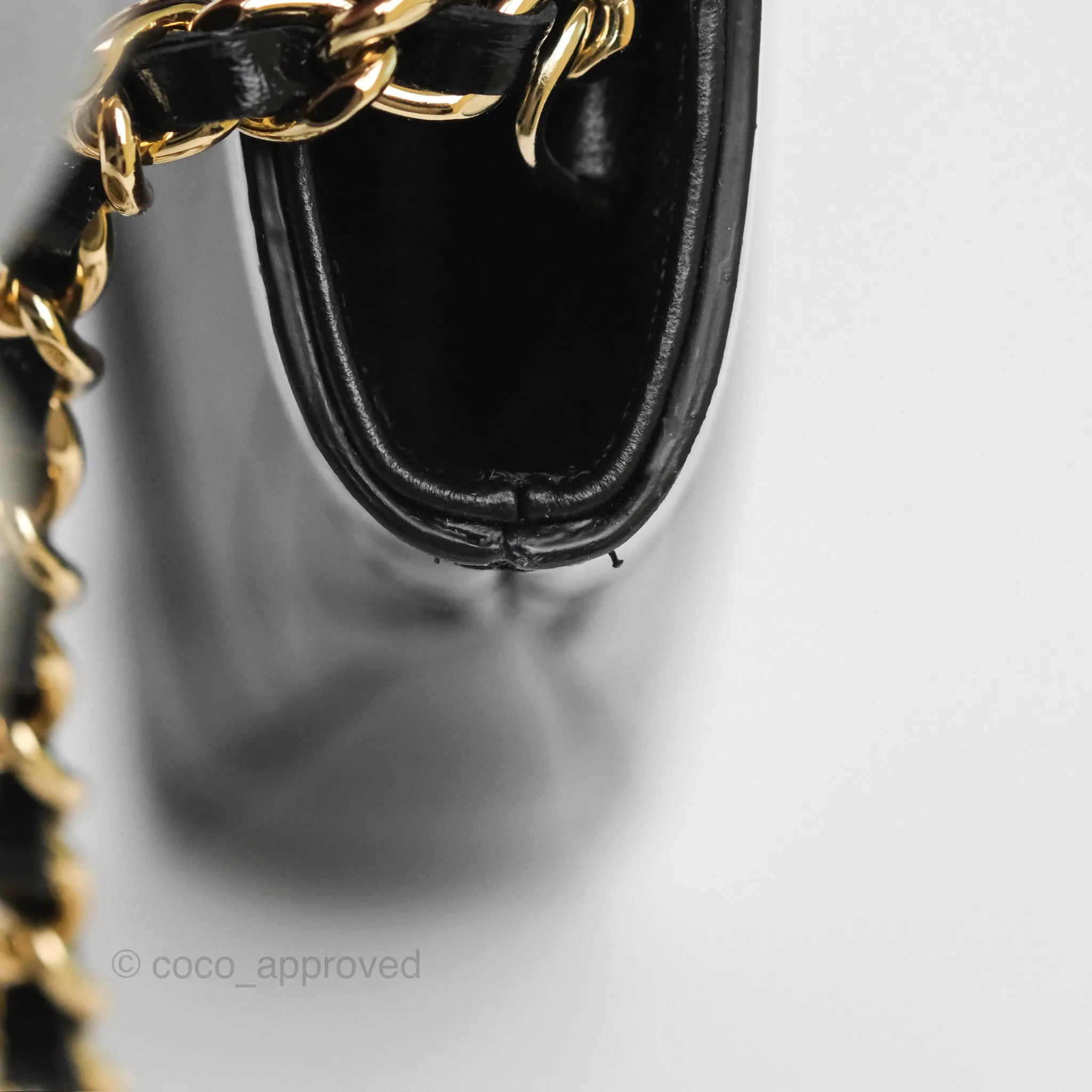 Chanel Nano 31 Black Shiny Calfskin Gold Hardware