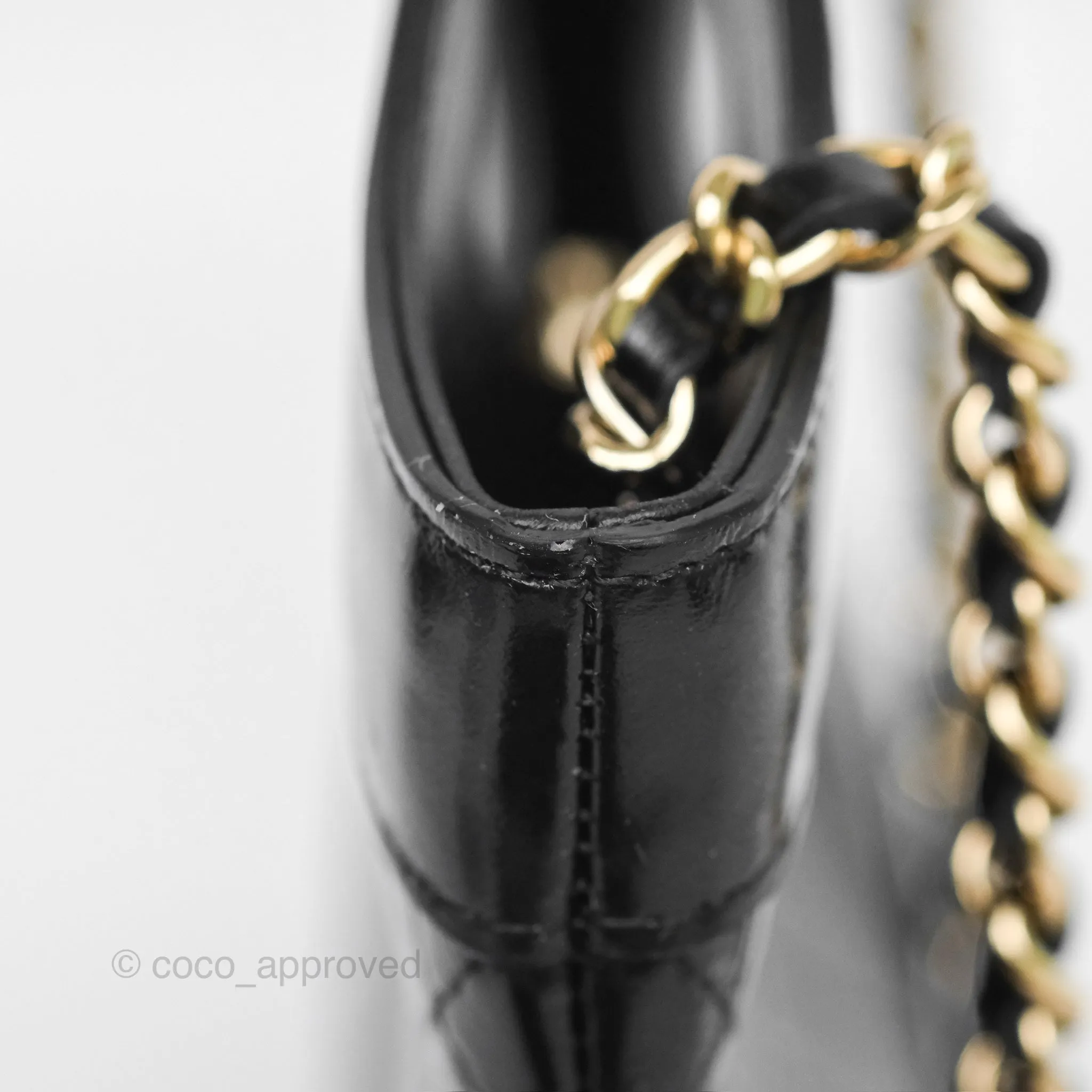 Chanel Nano 31 Black Shiny Calfskin Gold Hardware