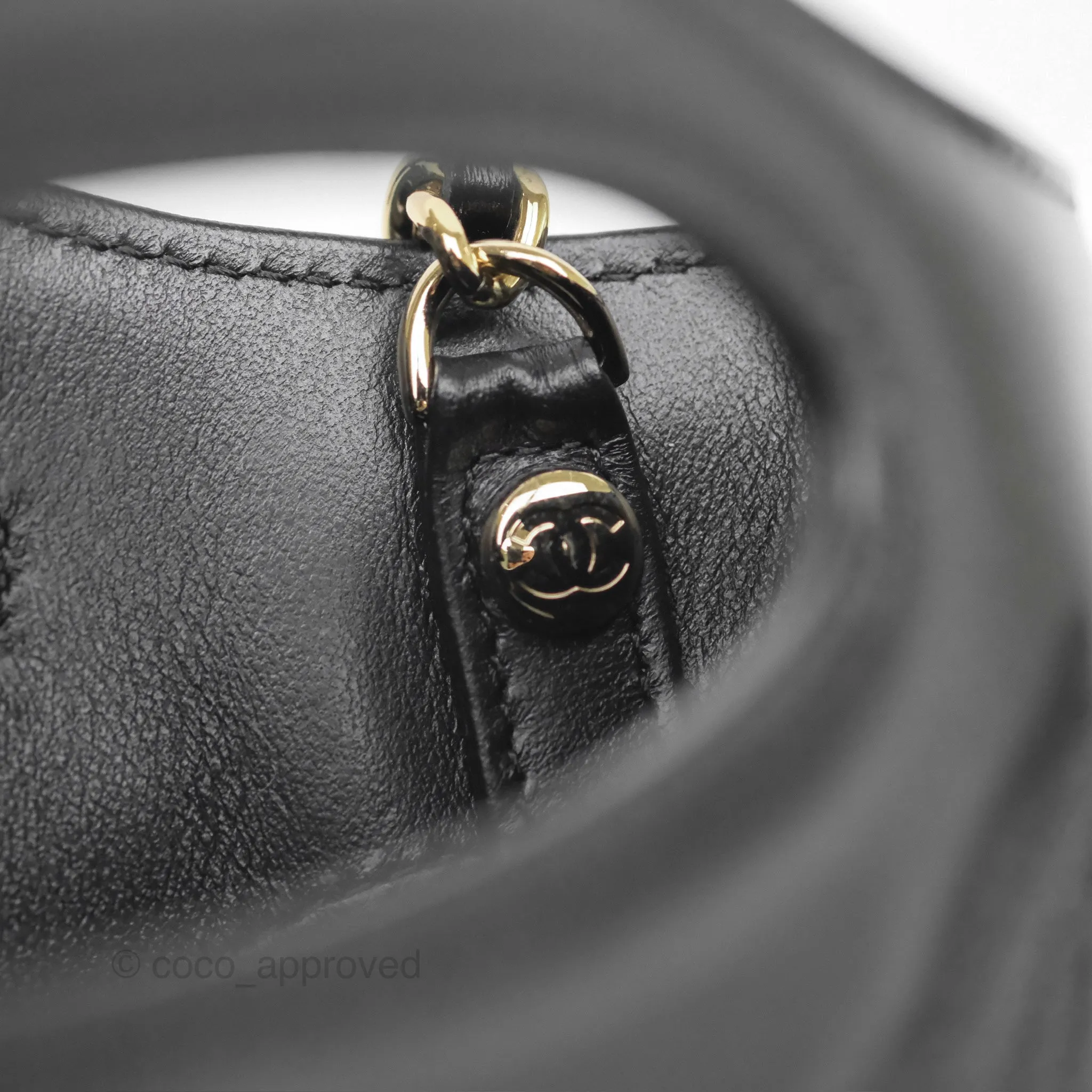 Chanel Nano 31 Black Shiny Calfskin Gold Hardware
