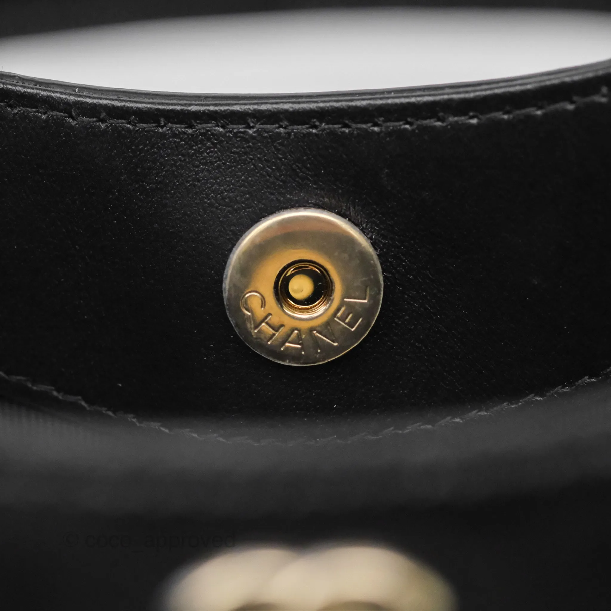 Chanel Nano 31 Black Shiny Calfskin Gold Hardware