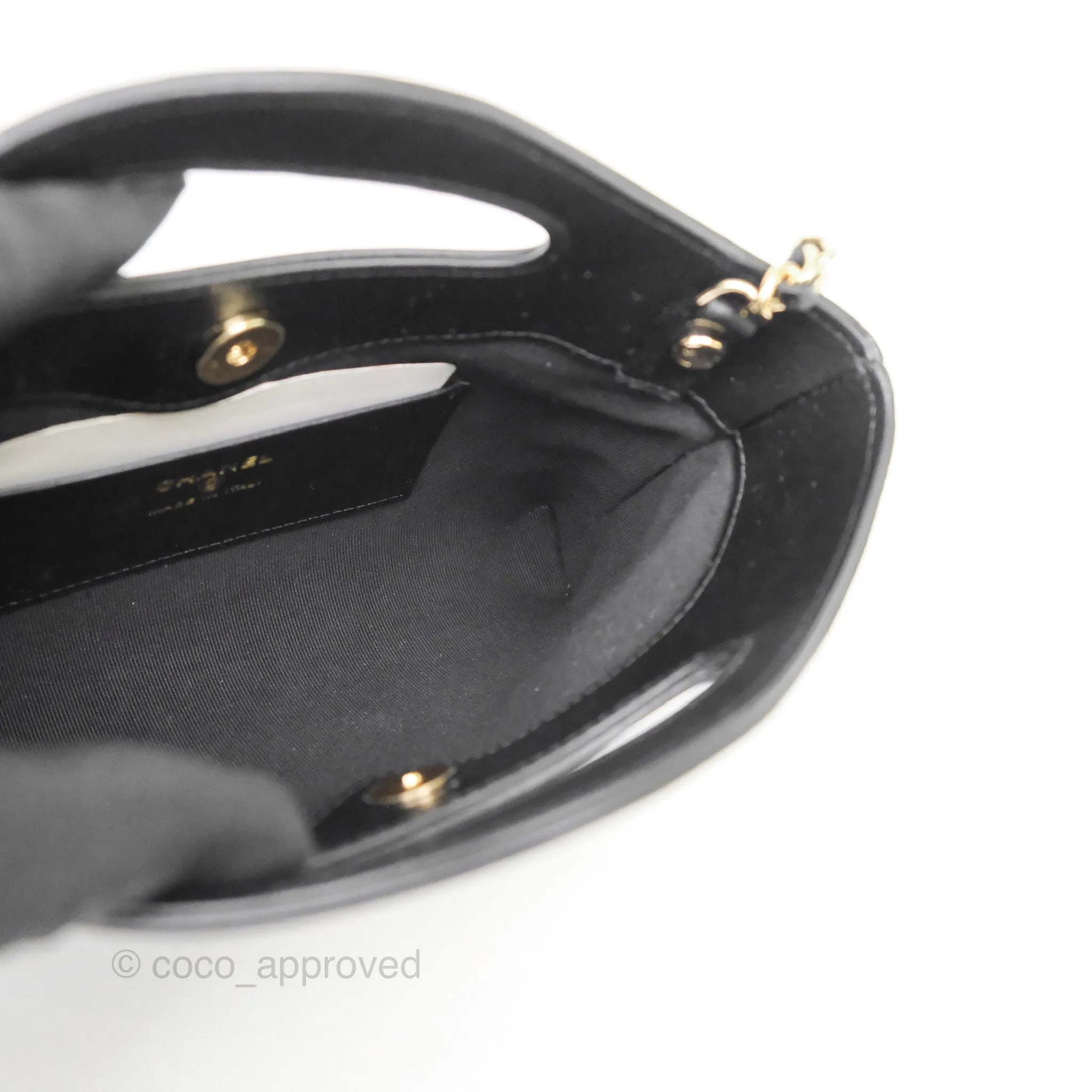 Chanel Nano 31 Black Shiny Calfskin Gold Hardware