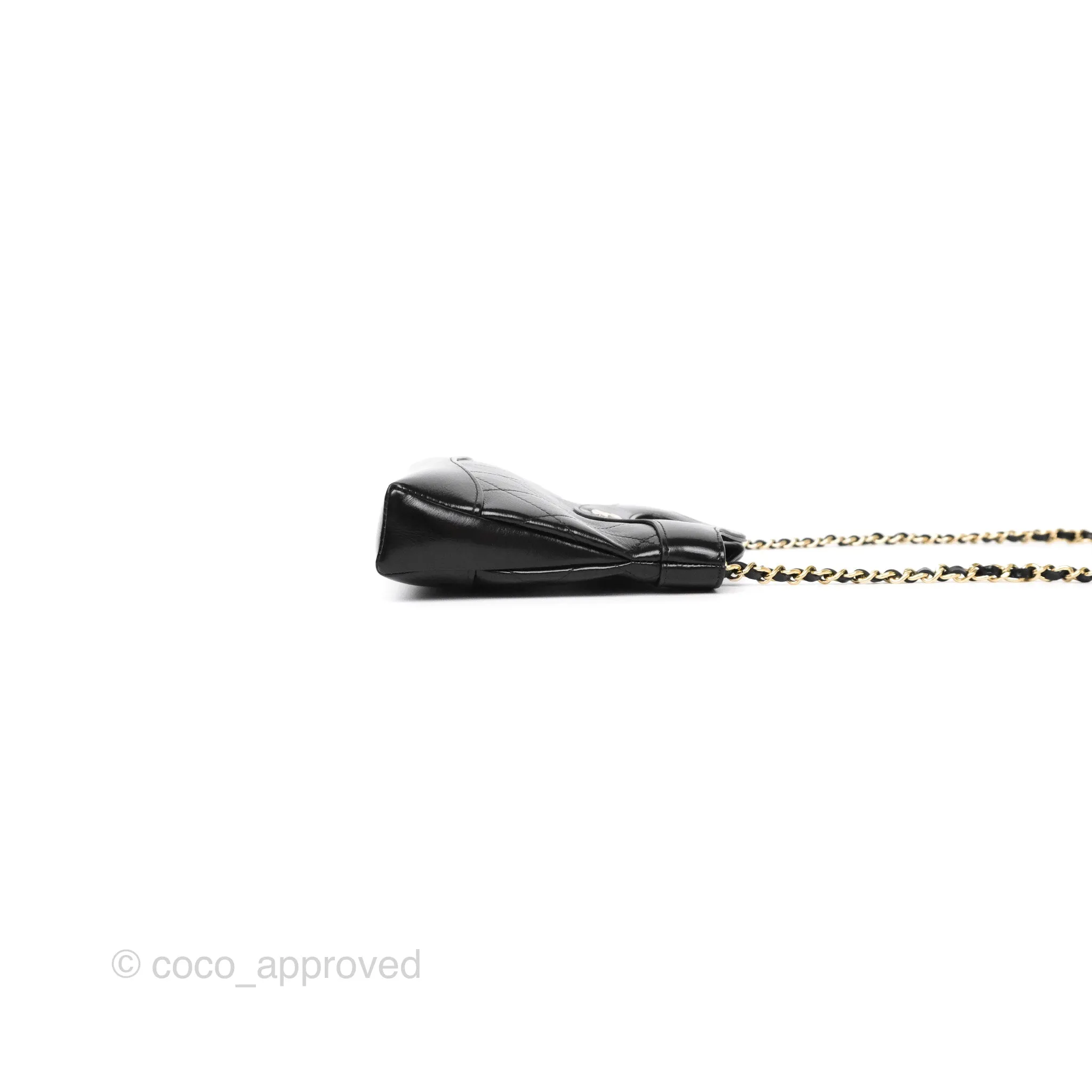 Chanel Nano 31 Black Shiny Calfskin Gold Hardware
