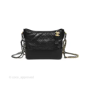 Chanel New Medium Gabrielle Hobo Quilted Black Aged Calfskin