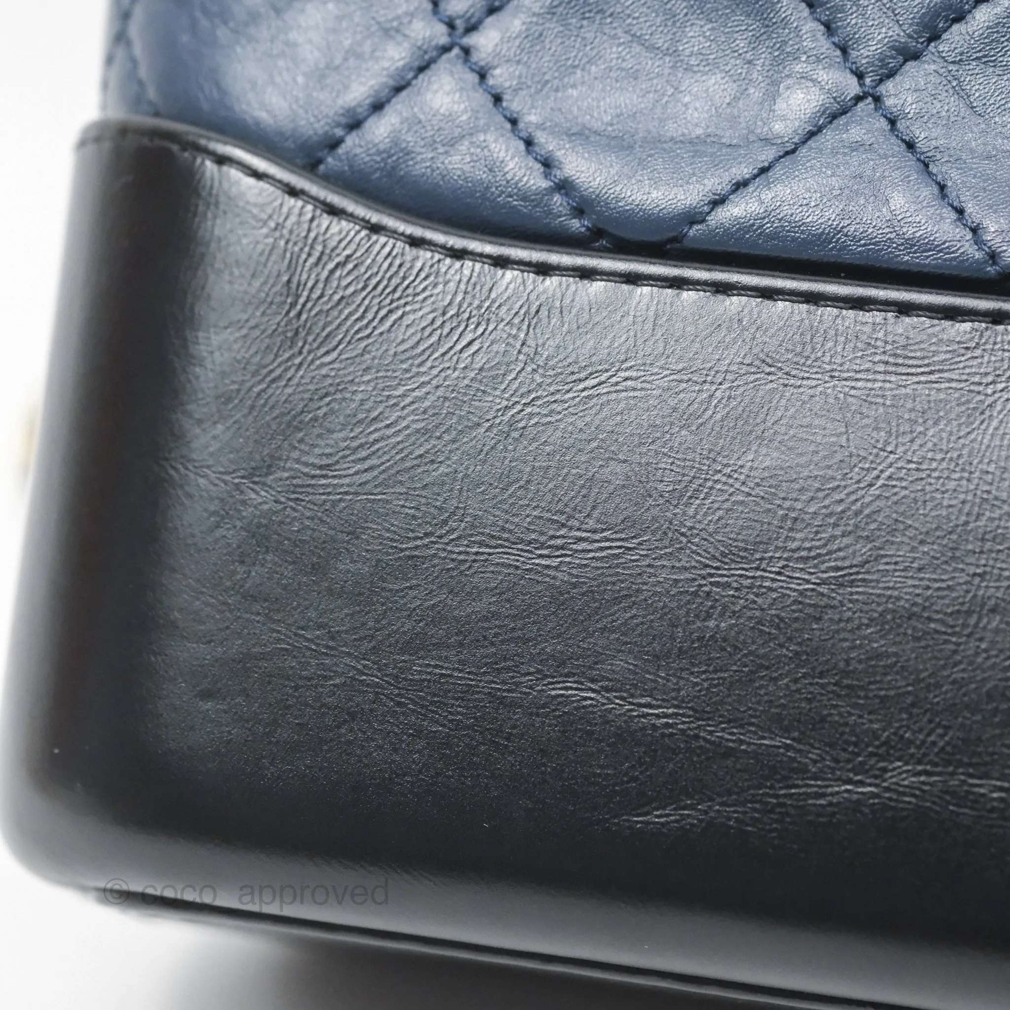 Chanel New Medium Gabrielle Hobo Quilted Navy Black Aged Calfskin