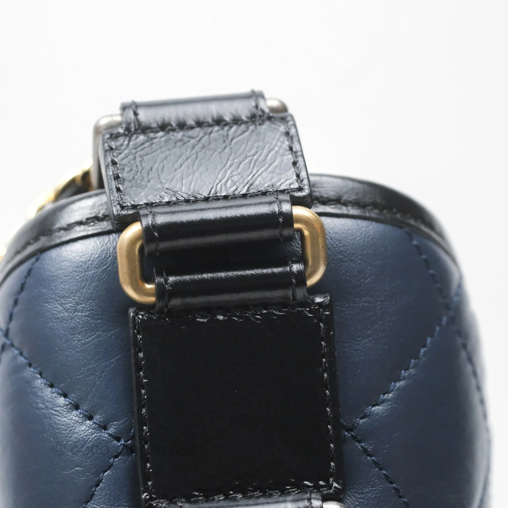 Chanel New Medium Gabrielle Hobo Quilted Navy Black Aged Calfskin