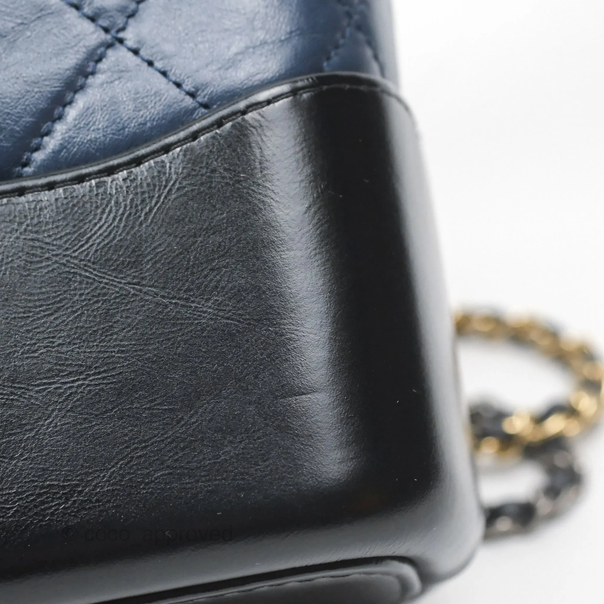 Chanel New Medium Gabrielle Hobo Quilted Navy Black Aged Calfskin