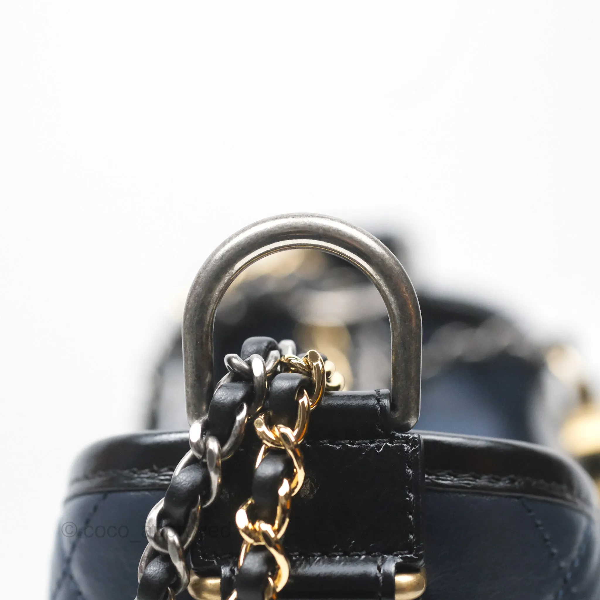 Chanel New Medium Gabrielle Hobo Quilted Navy Black Aged Calfskin