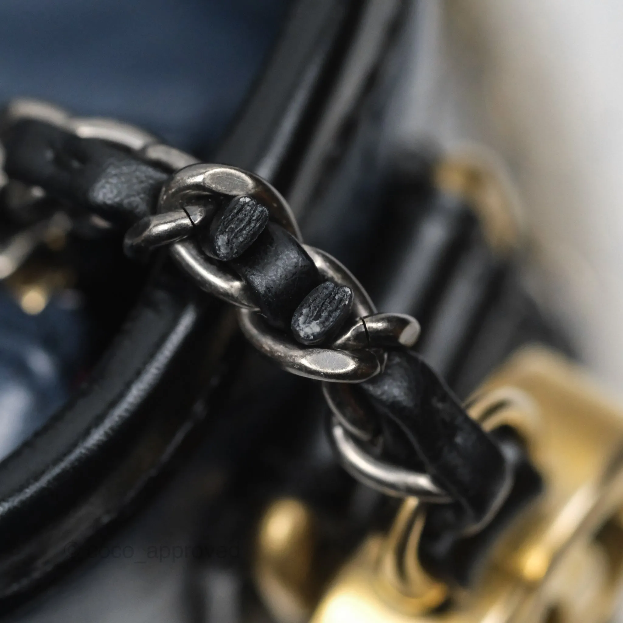 Chanel New Medium Gabrielle Hobo Quilted Navy Black Aged Calfskin