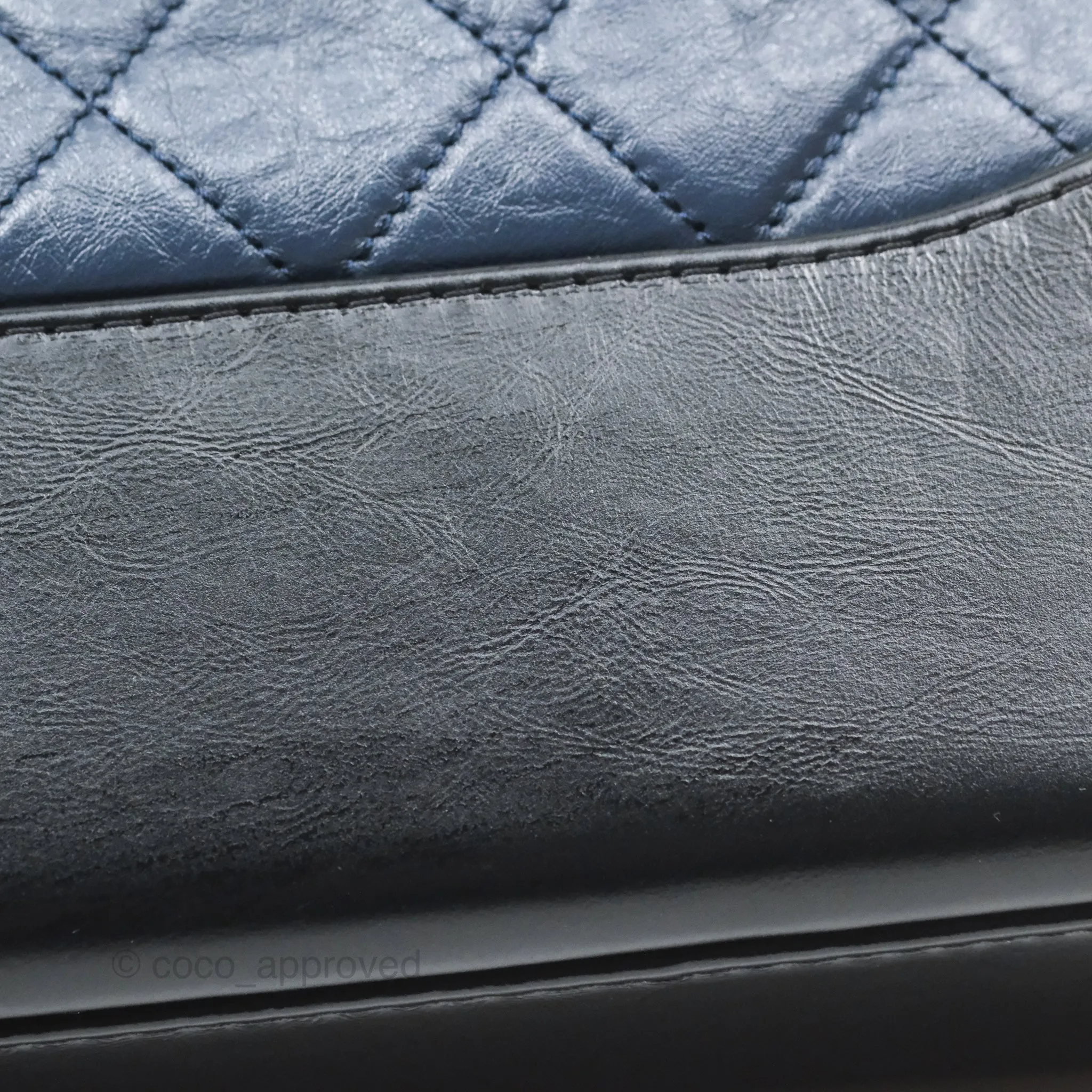 Chanel New Medium Gabrielle Hobo Quilted Navy Black Aged Calfskin