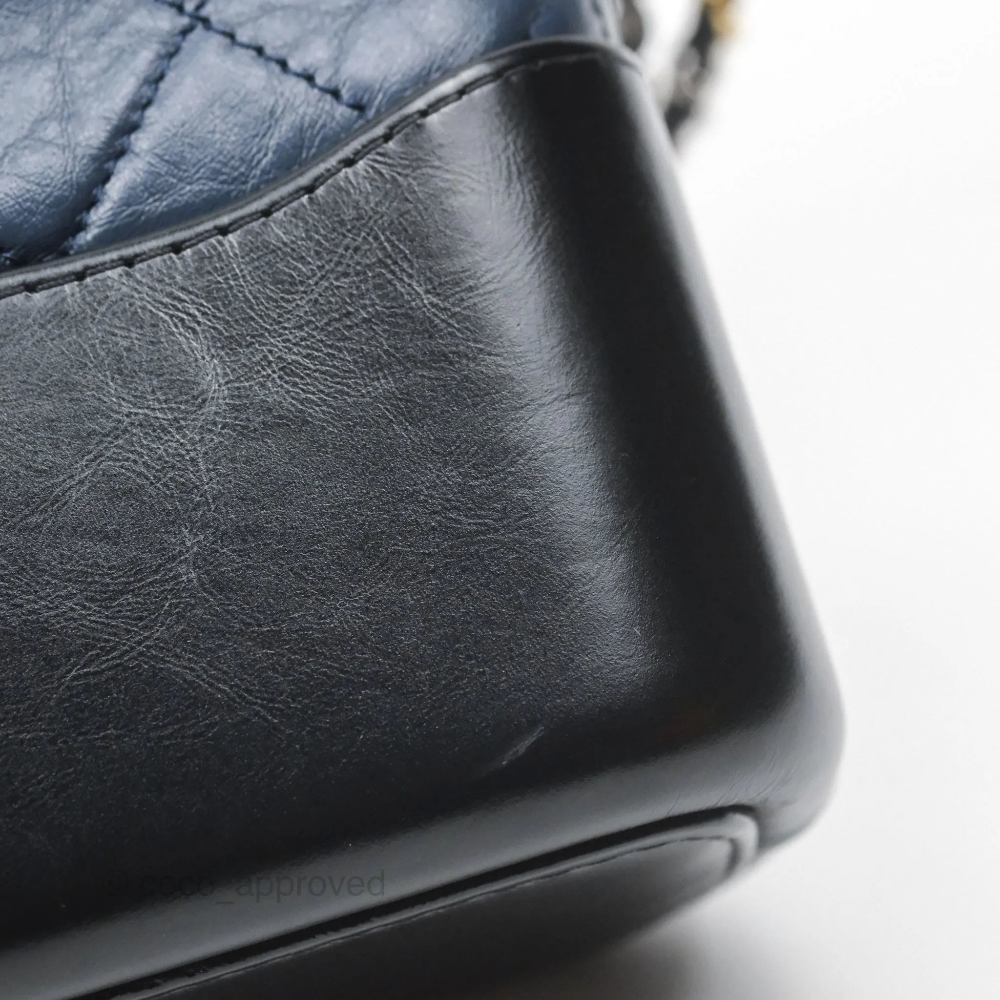 Chanel New Medium Gabrielle Hobo Quilted Navy Black Aged Calfskin