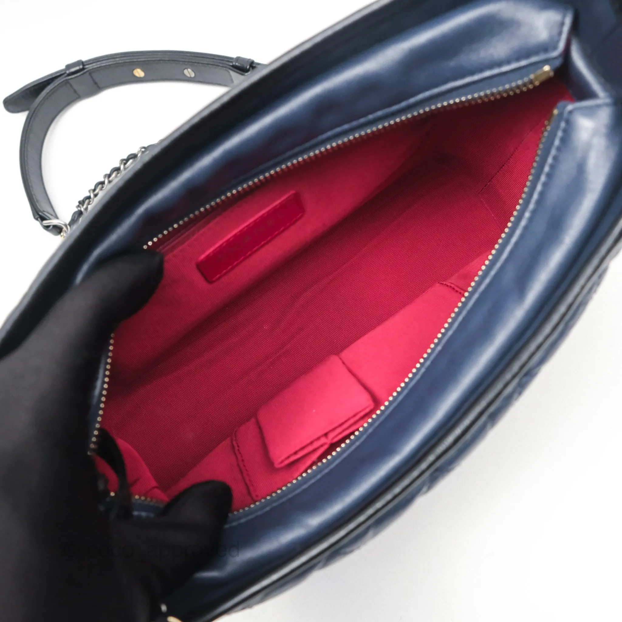 Chanel New Medium Gabrielle Hobo Quilted Navy Black Aged Calfskin