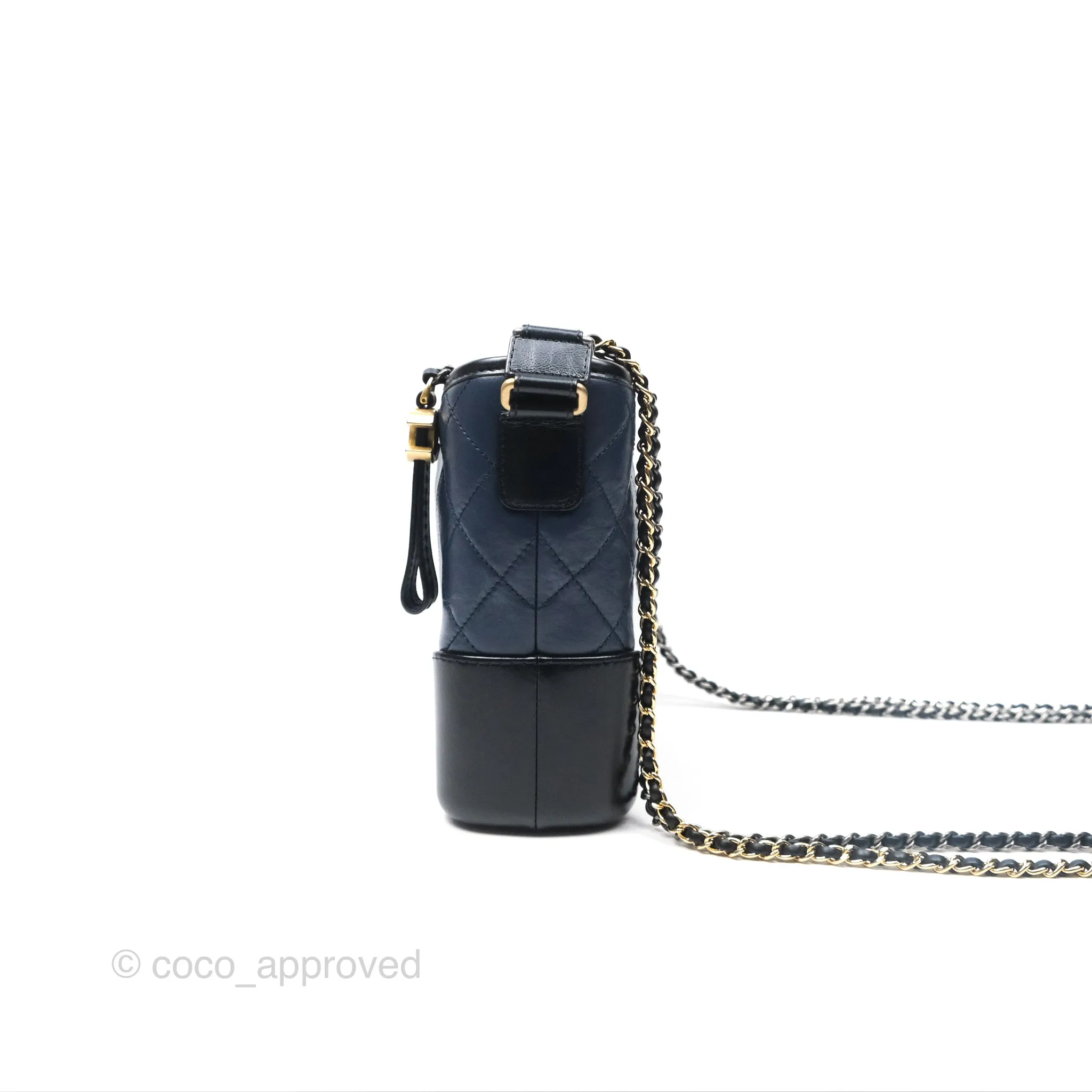 Chanel New Medium Gabrielle Hobo Quilted Navy Black Aged Calfskin