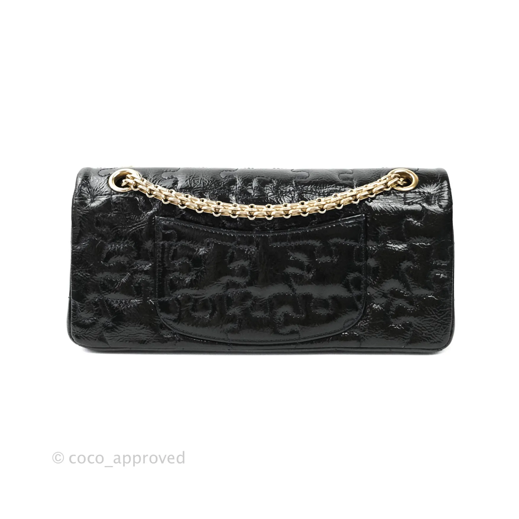 Chanel Puzzle 2.55 Reissue East West Flap Dark Green Patent Gold Hardware