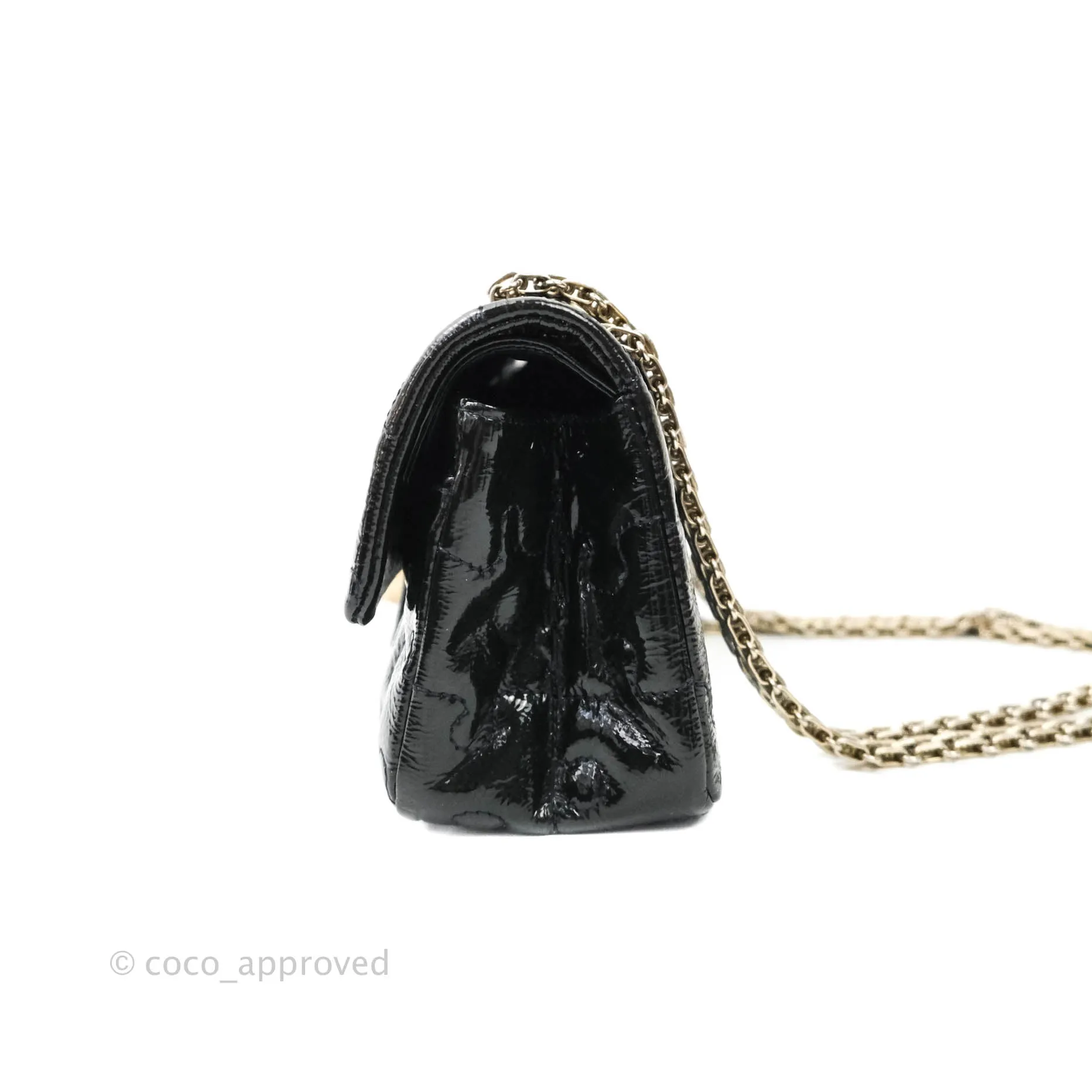 Chanel Puzzle 2.55 Reissue East West Flap Dark Green Patent Gold Hardware
