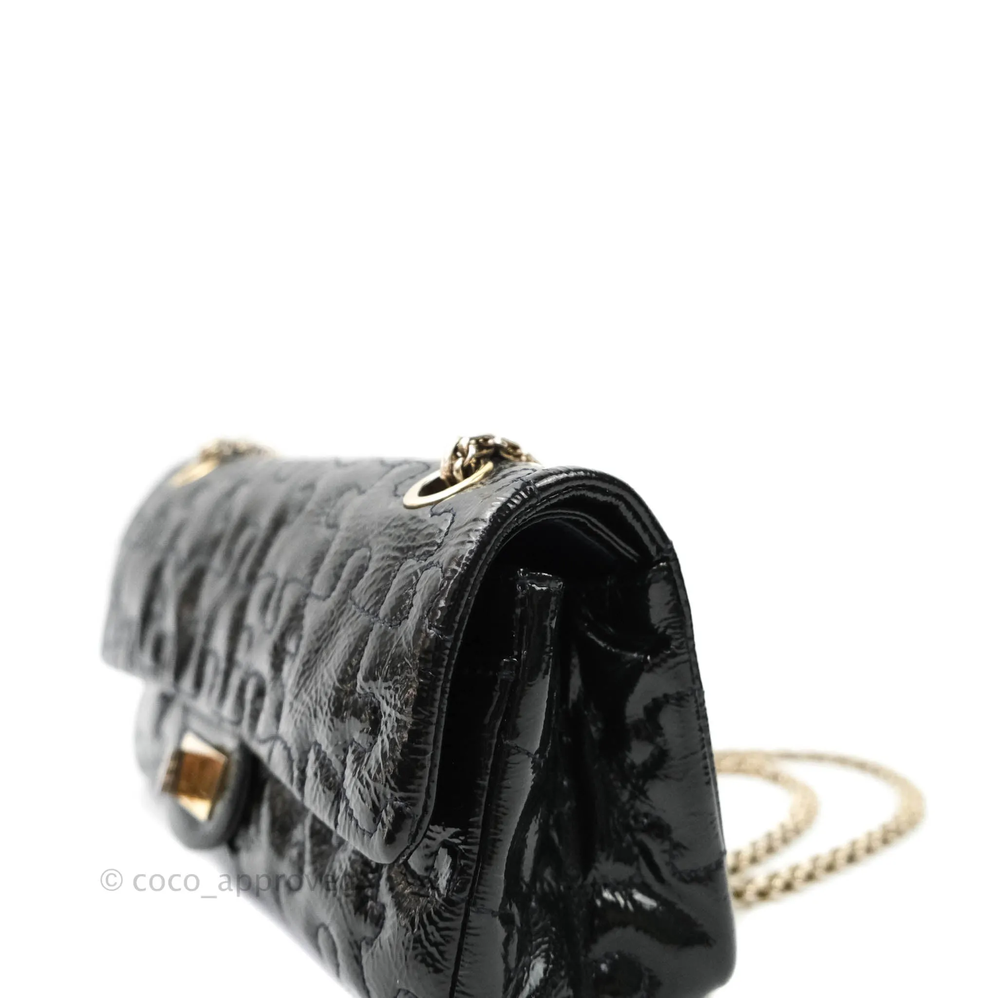 Chanel Puzzle 2.55 Reissue East West Flap Dark Green Patent Gold Hardware