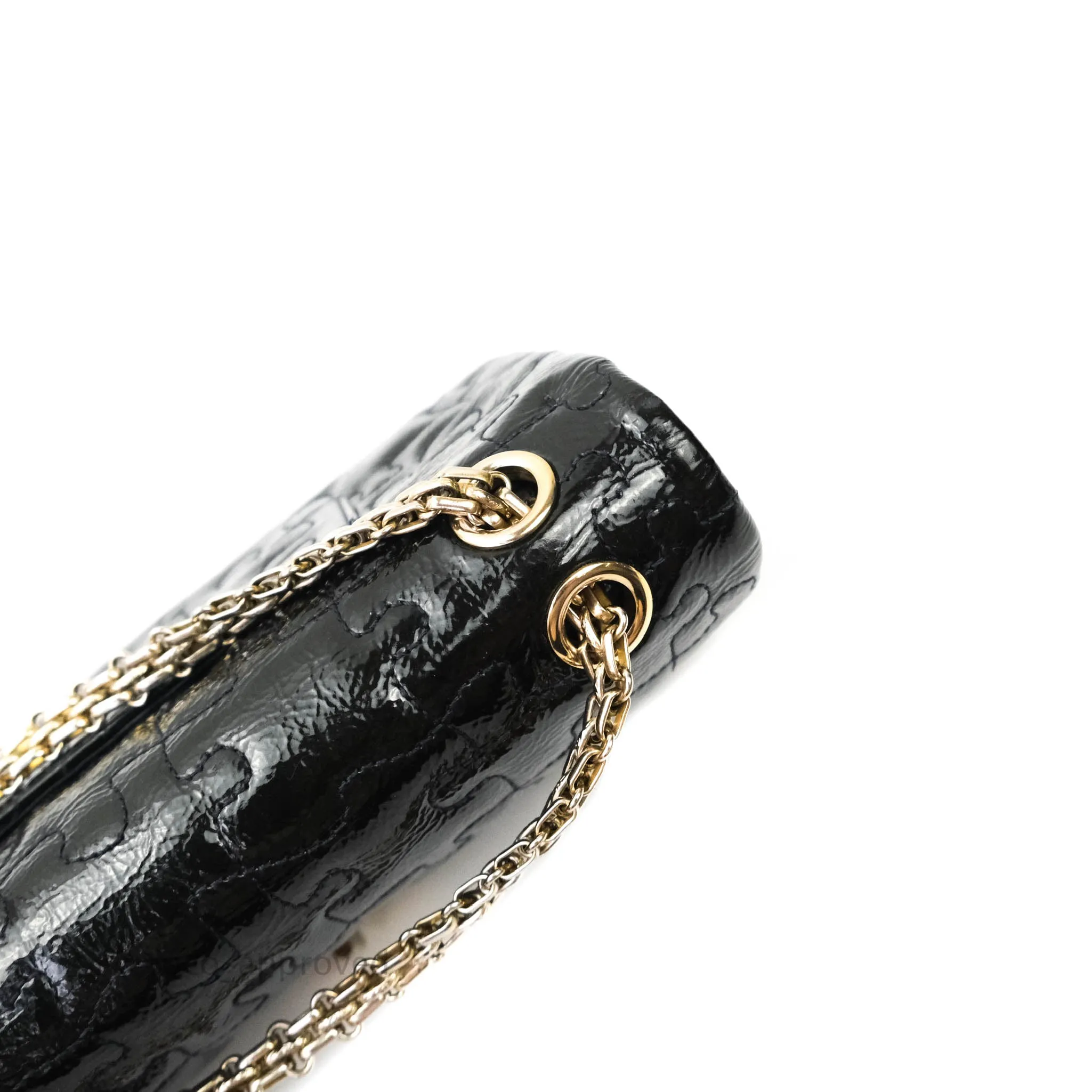 Chanel Puzzle 2.55 Reissue East West Flap Dark Green Patent Gold Hardware