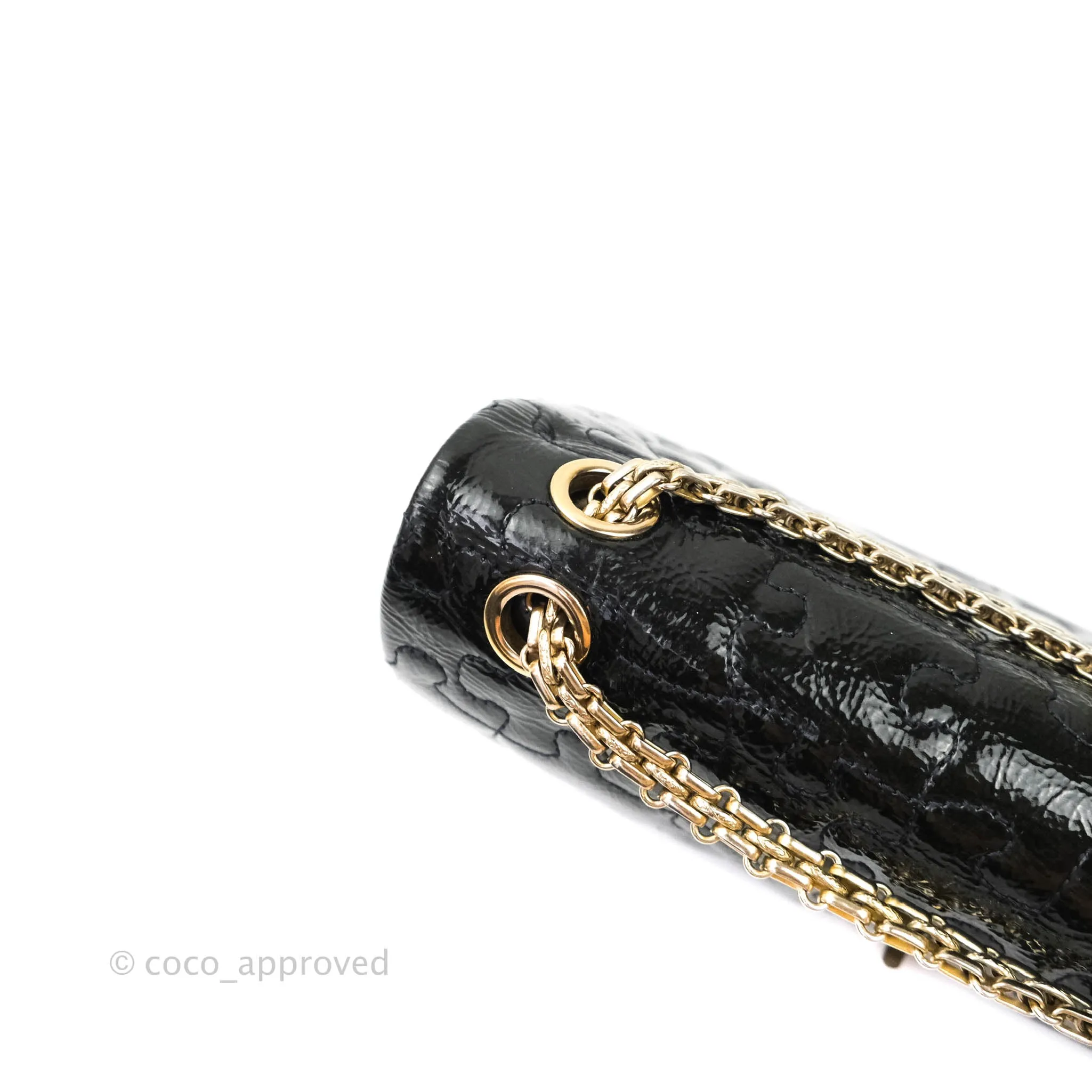 Chanel Puzzle 2.55 Reissue East West Flap Dark Green Patent Gold Hardware