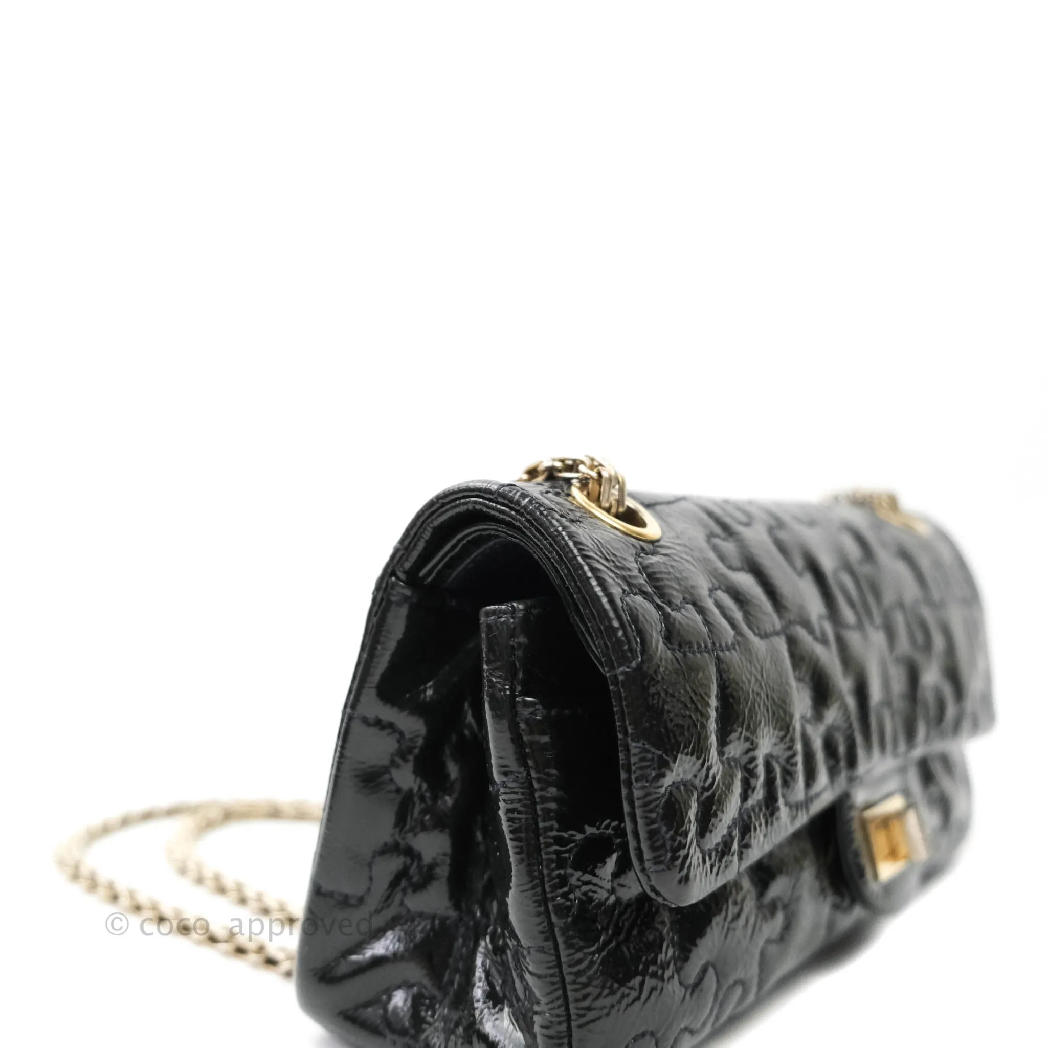Chanel Puzzle 2.55 Reissue East West Flap Dark Green Patent Gold Hardware