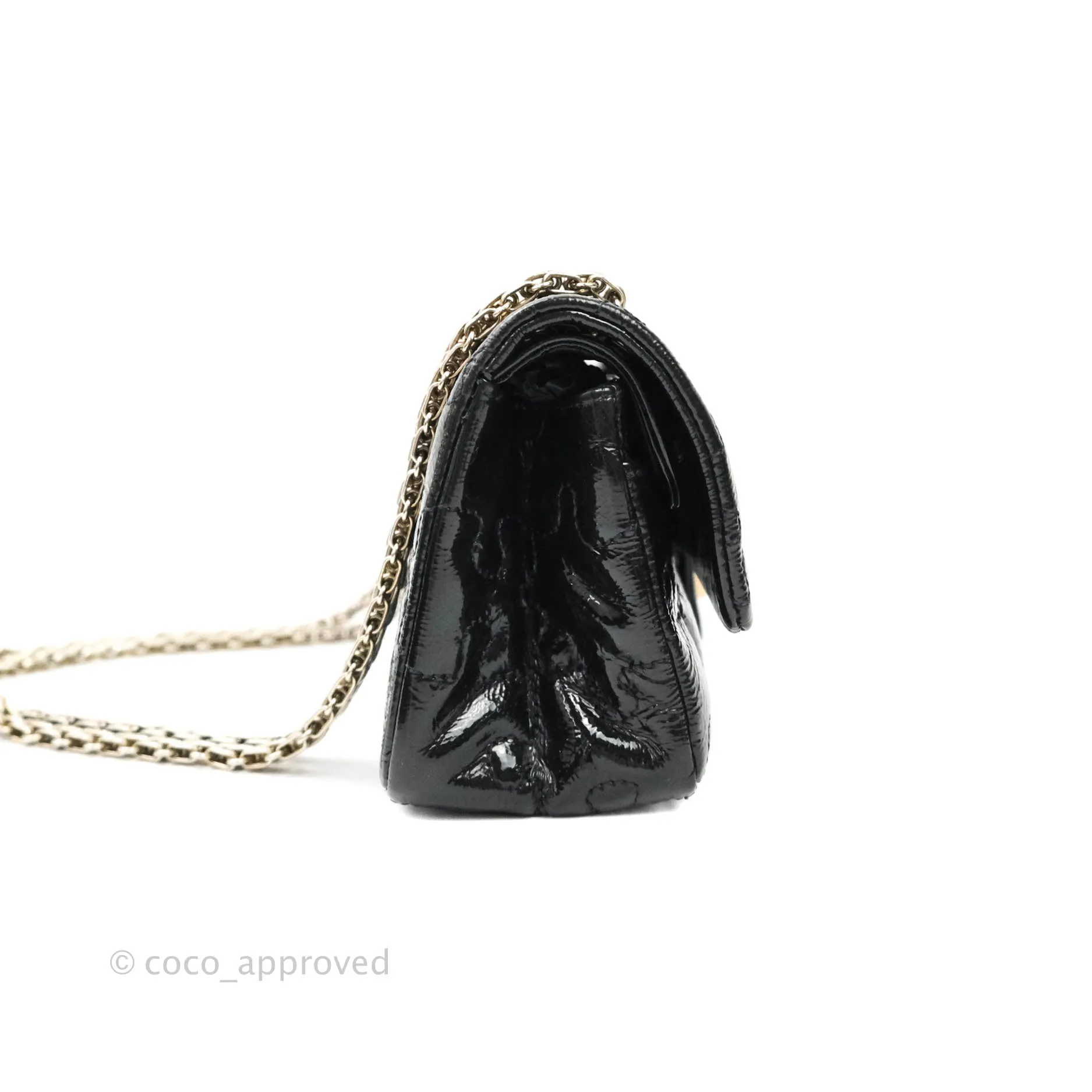 Chanel Puzzle 2.55 Reissue East West Flap Dark Green Patent Gold Hardware