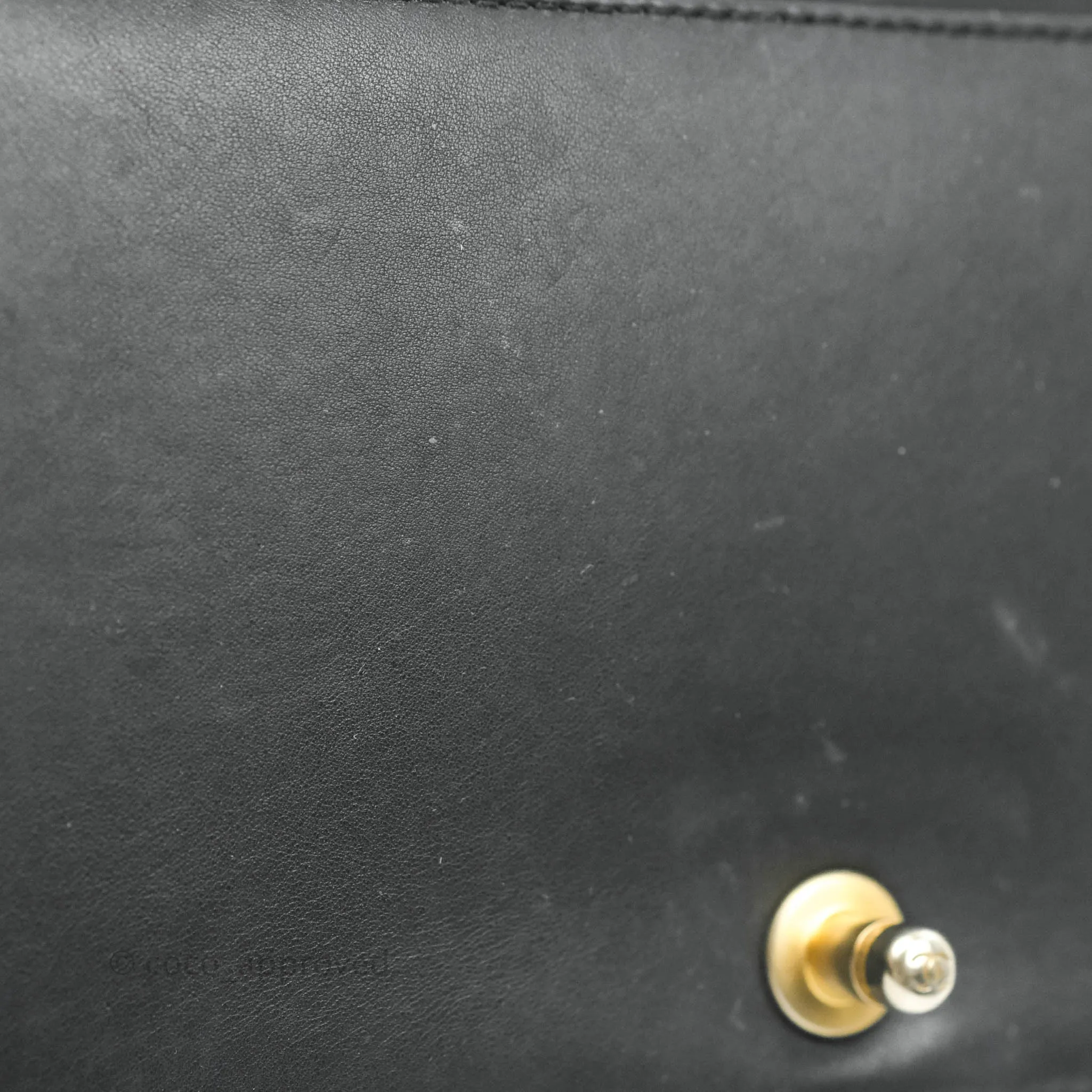Chanel Quilted Medium Boy With Handle Black Calfskin Aged Gold Hardware