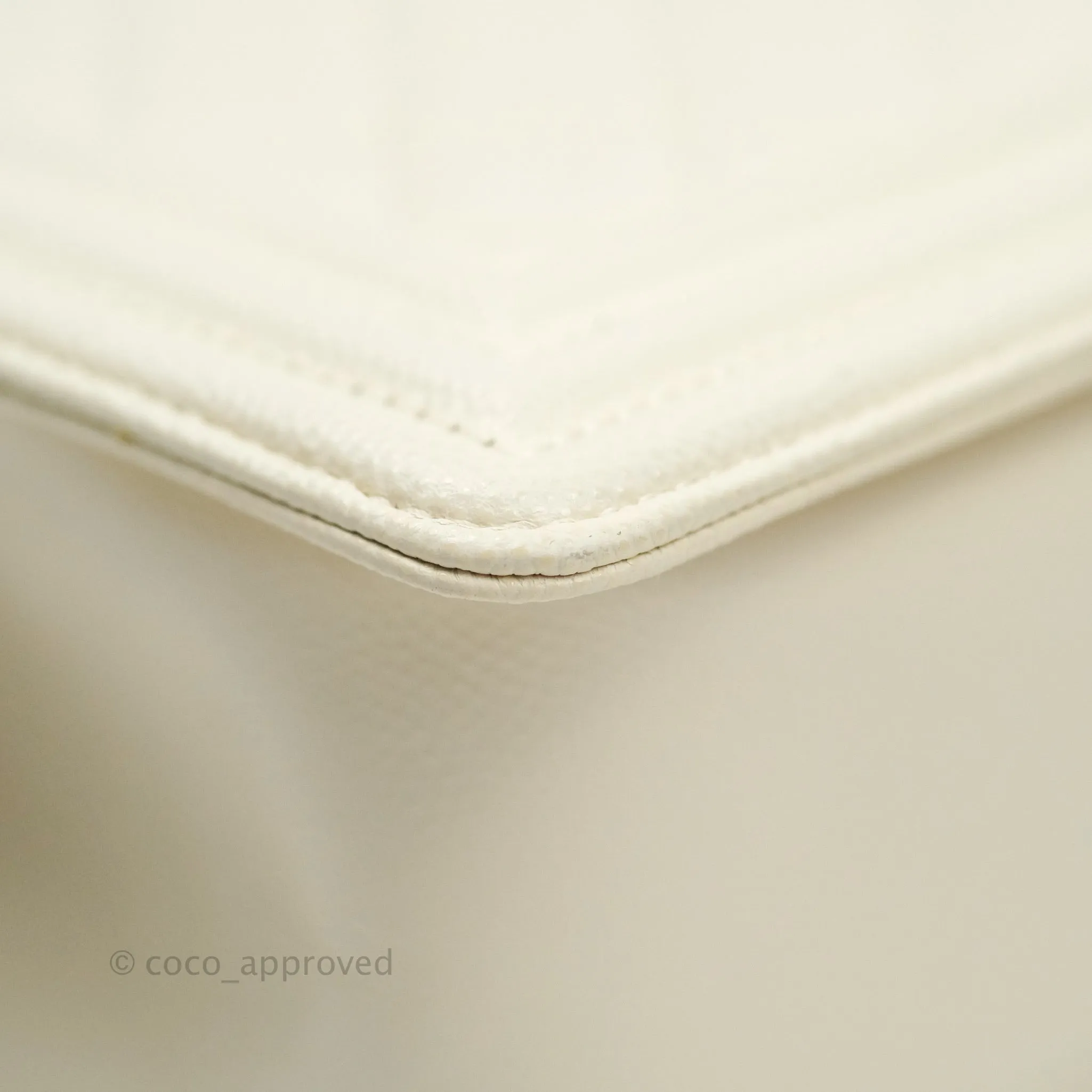 Chanel Quilted Medium Caviar Ivory Boy Flap Ruthenium Hardware